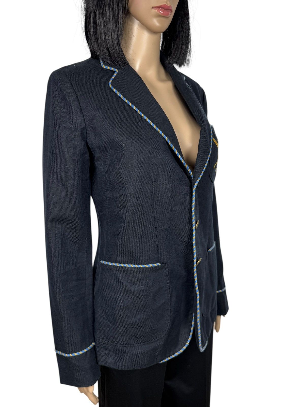 Ralph Lauren Ralph Lauren Linen-Cotton Club Blazer Embroidered Logo Size M / US 6-8 / IT 42-44 - 3 Thumbnail