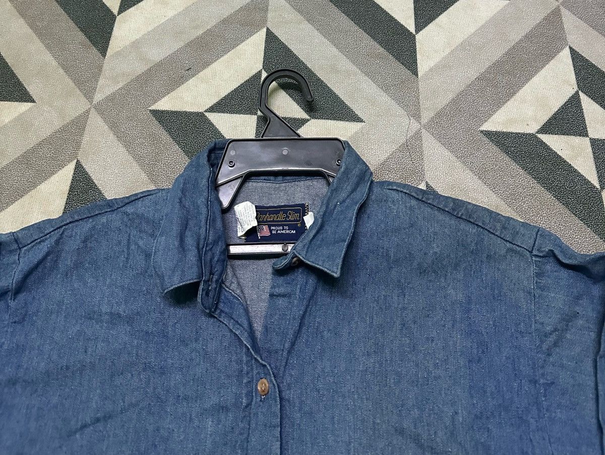 Vintage Vintage 80s Panhandle slim blue denim shirts Size US S / EU 44-46 / 1 - 2 Thumbnail