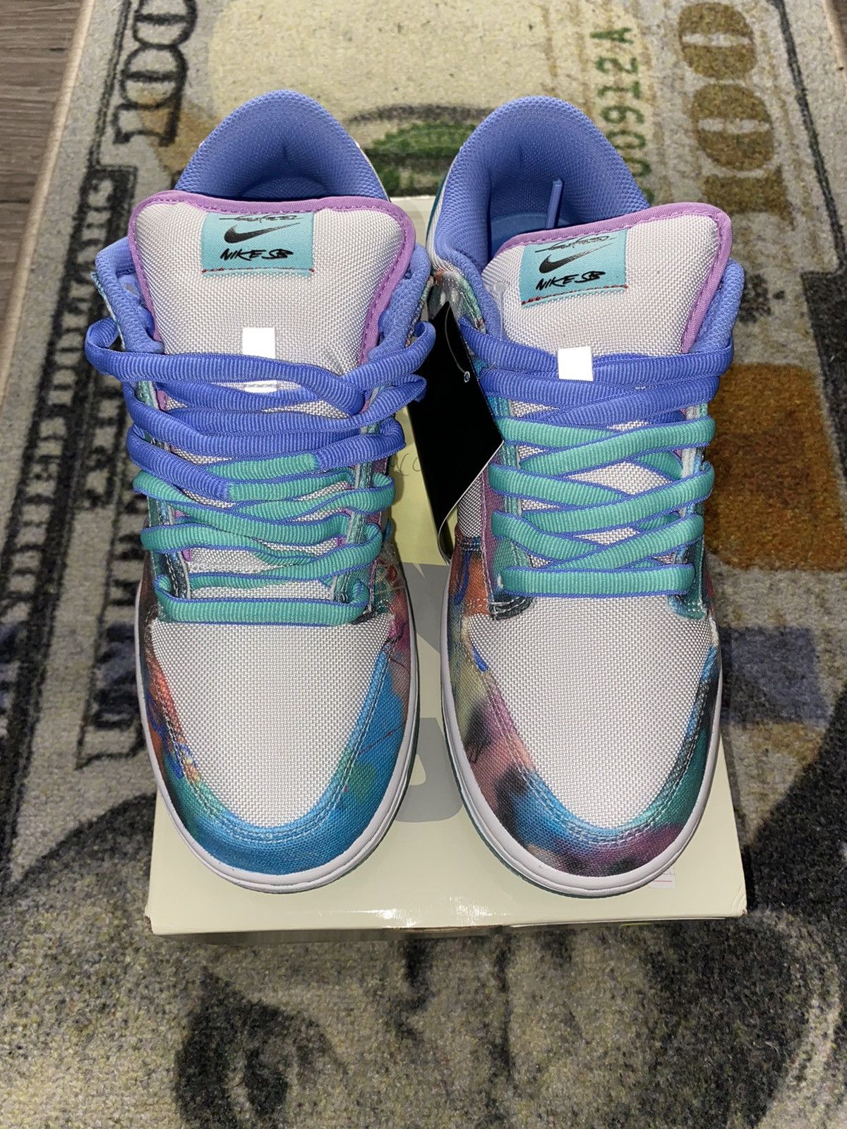 Nike Nike SB Dunk Low Futura Laboratories Bleached Aqua Size US 9 / EU 42 - 3 Thumbnail