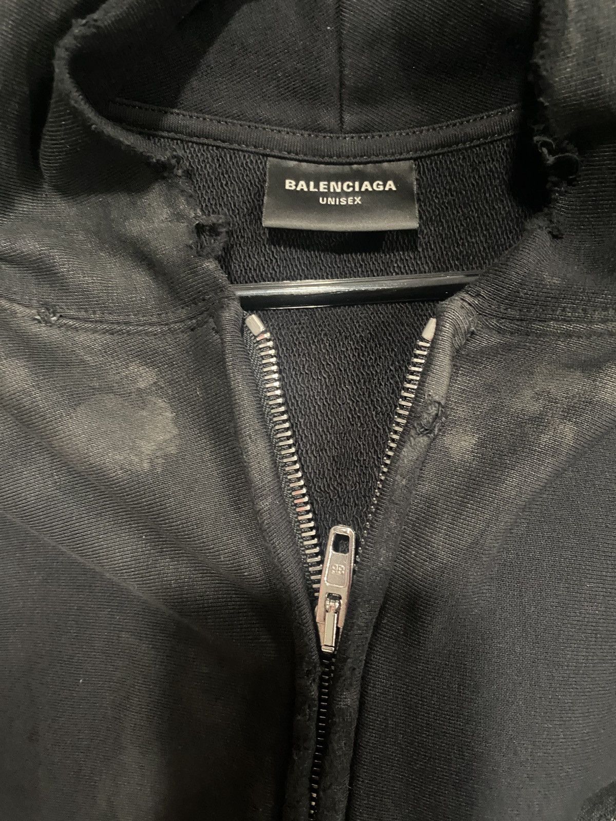 Balenciaga Winter 22 Destroyed Small Fit Gaffer Zip Hoodie NWT (XXL) Size US XXL / EU 58 / 5 - 6 Thumbnail