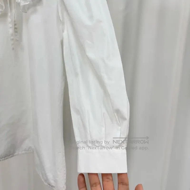 Miu Miu Miu Miu White Cotton Embroidered Logo Shirt . Size M / US 6-8 / IT 42-44 - 4 Thumbnail