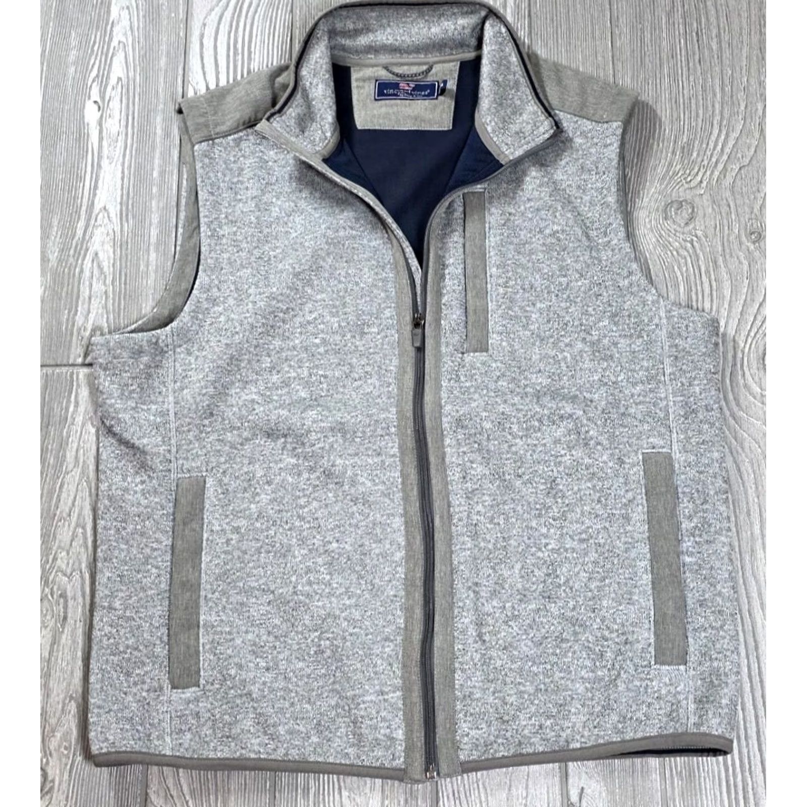 Vineyard Vines Vineyard Vines Mountain Fleece Sweater Vest Mens Medium Gray Full Zip Polyester Size US M / EU 48-50 / 2 - 3 Thumbnail