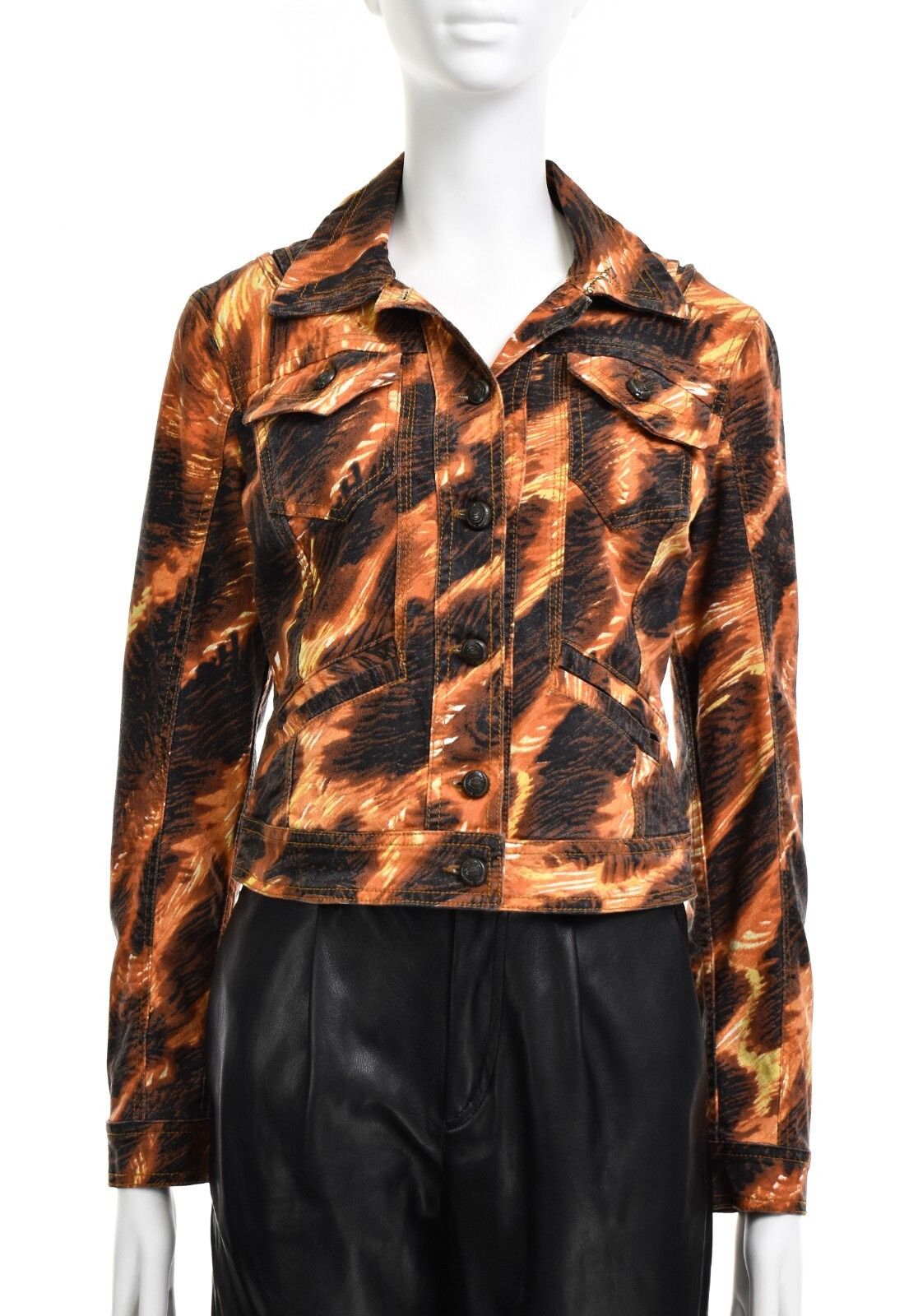 Just Cavalli 🛒SENDOFFER🛒Just Cavalli Cotton Animal Printed Denim Jacket Size S / US 4 / IT 40 - 11 Thumbnail