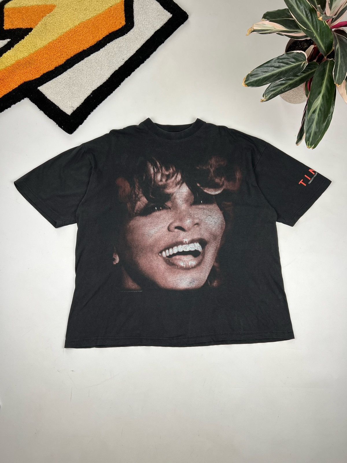 image of Band Tees x Rock Tees Vintage Tina Turner 1999 Face Rap Tee Band Tee in Black, Men's (Size XL)