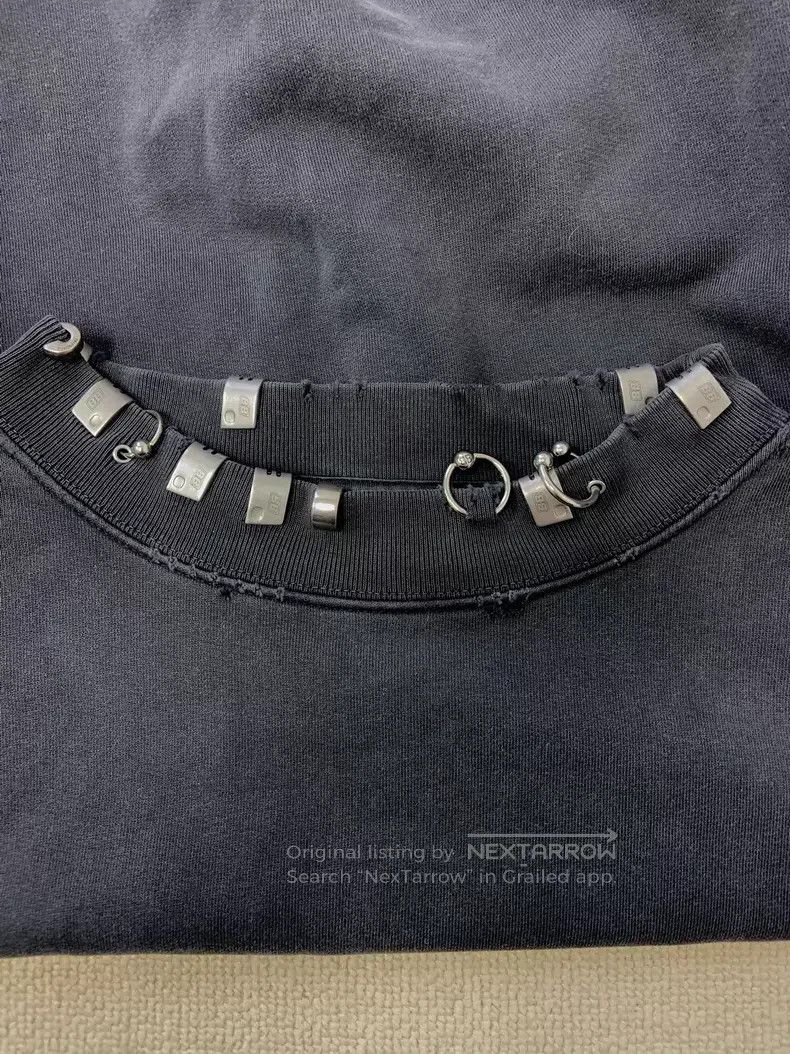 Balenciaga Balenciaga Solid Color Perforated Metal Accessory Round Ne Size US XL / EU 56 / 4 - 3 Thumbnail