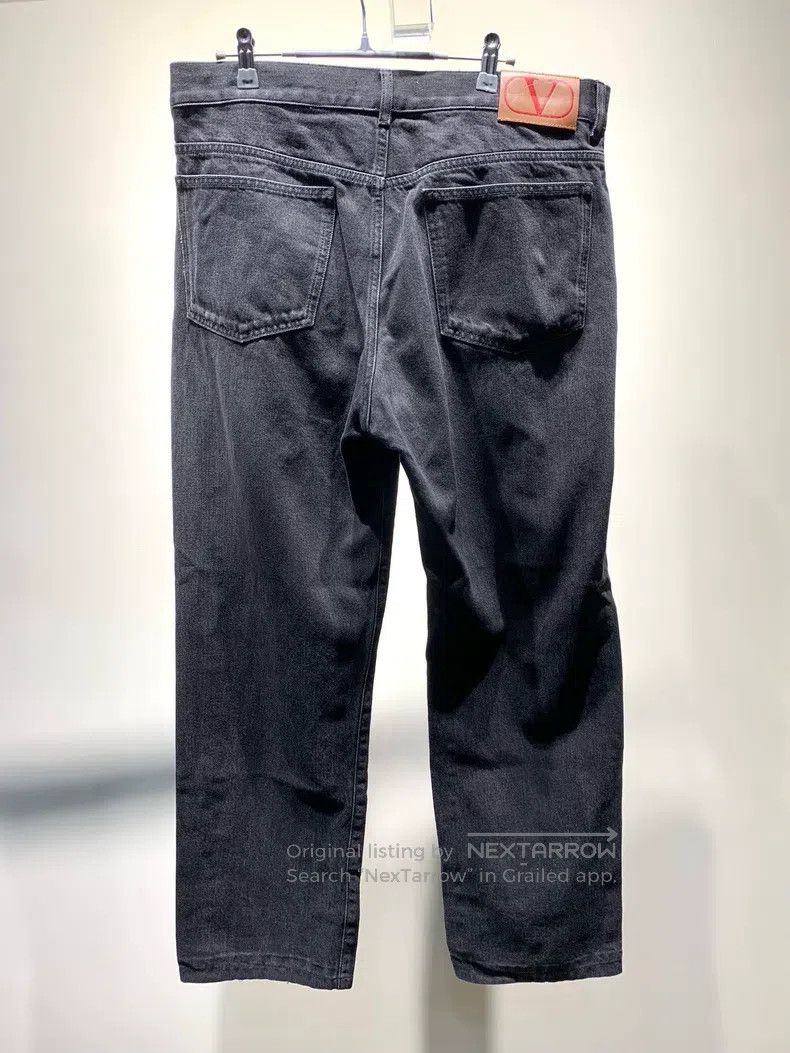Valentino Valentino Black and gray leather logo jeans Size US 33 - 5 Thumbnail