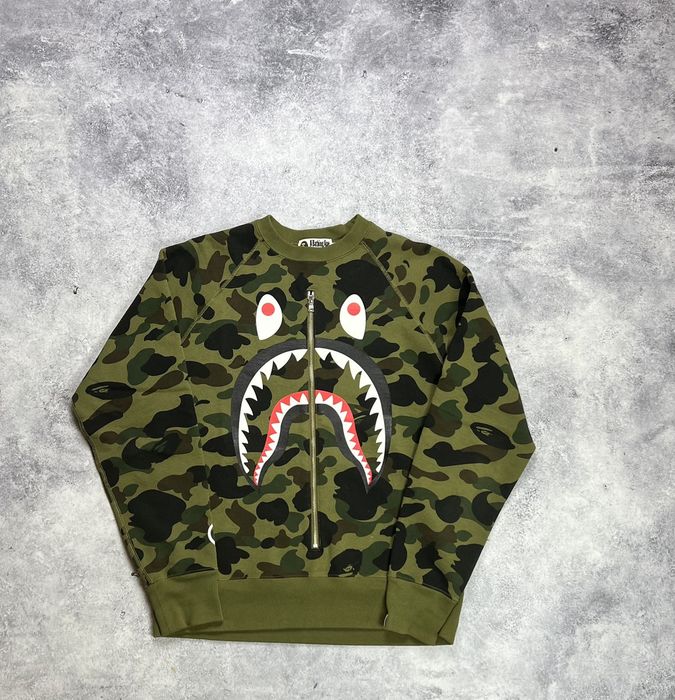 Bape 1st sales camo shark crewneck