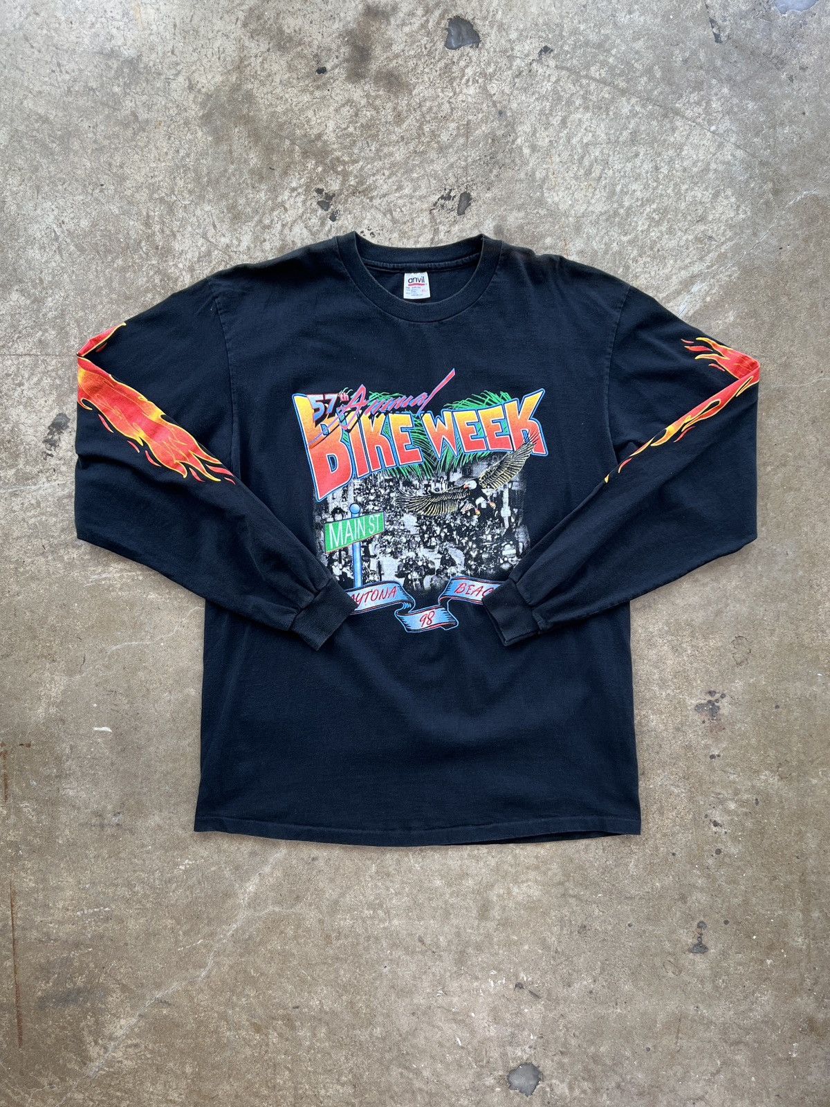 Harley Davidson Vintage 1998 Bike Week Daytona Beach Motorcycle LS Flame 3XL Size US XXL / EU 58 / 5 - 2 Thumbnail
