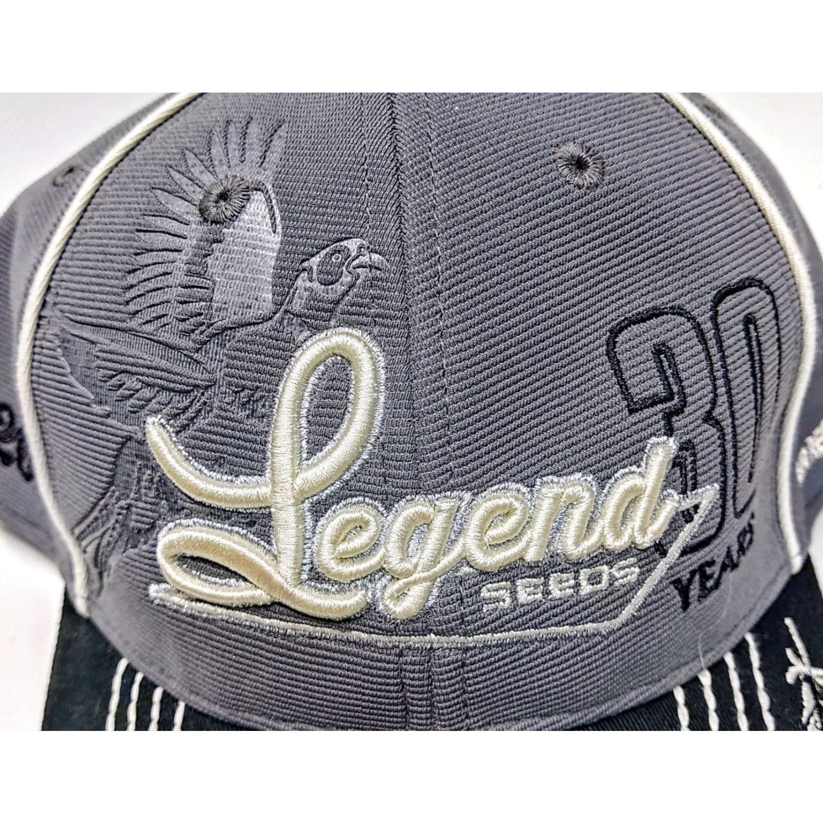 Vintage Legend Seeds Hat Baseball Cap Mens Adjustble Gray Cotton Polyester Canvas 90s USA Farm Animals Pheasant Display Vintage No N/A Size ONE SIZE - 2 Thumbnail