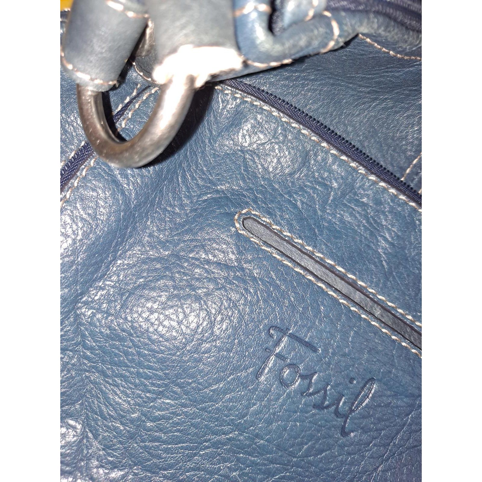 Fossil Fossil Purse Blue Leather Adjustable Crossbody Shoulder Bag Size ONE SIZE - 5 Thumbnail