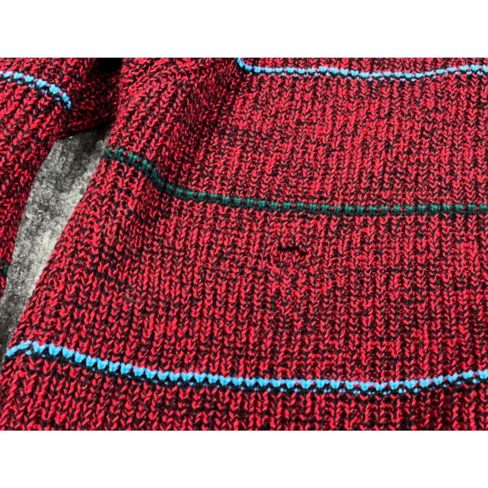 Vintage VTG 90s Red Striped Lightweight Chunky Knit Sweater Adult Large Crew Neck Men Pullover Knit Pattern Striped Red Vintage Mens Size US L / EU 52-54 / 3 - 5 Thumbnail