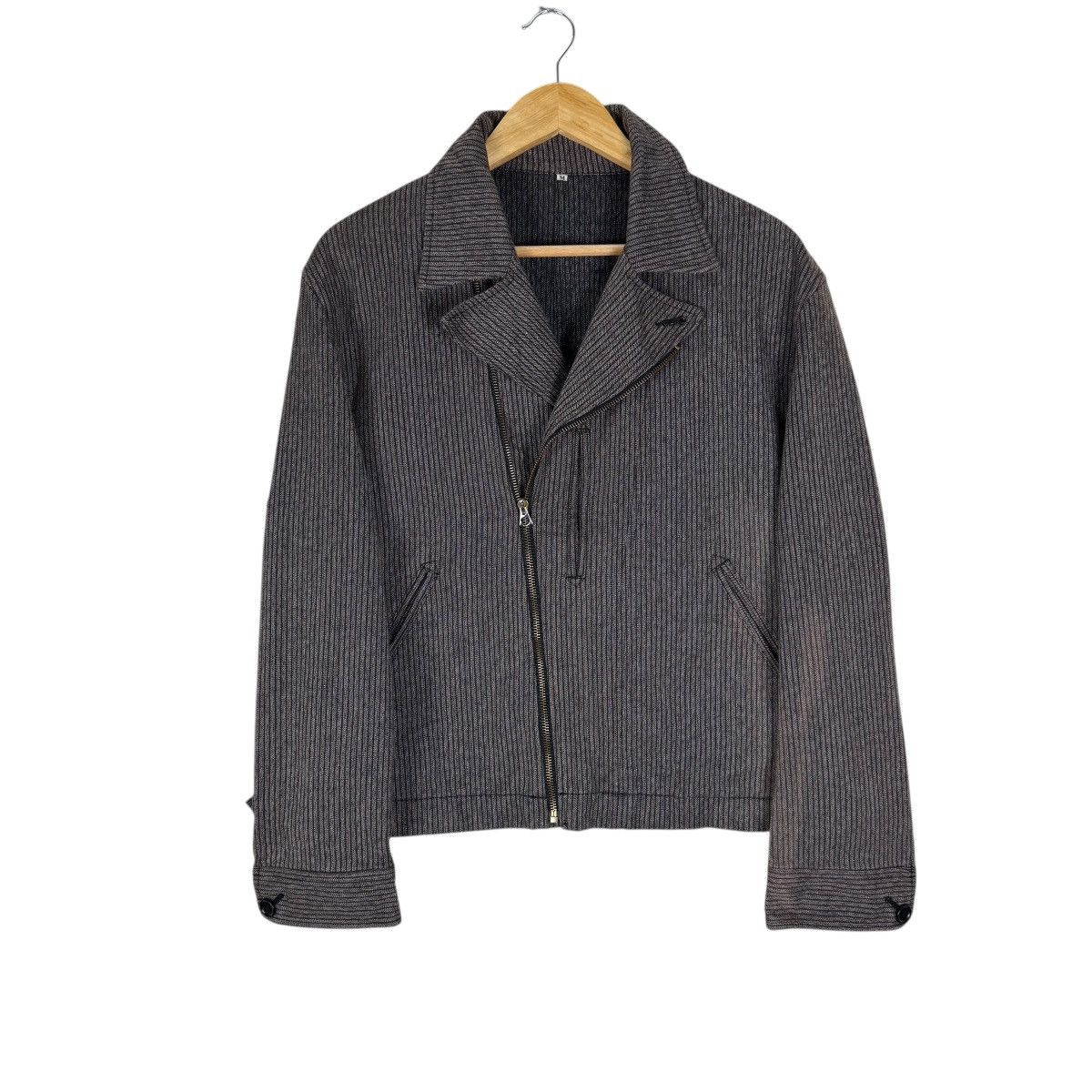 Nepenthes ❄️NEPENTHES HERRINGBONE DENIM BIKER JACKET Size US M / EU 48-50 / 2 - 1 Thumbnail