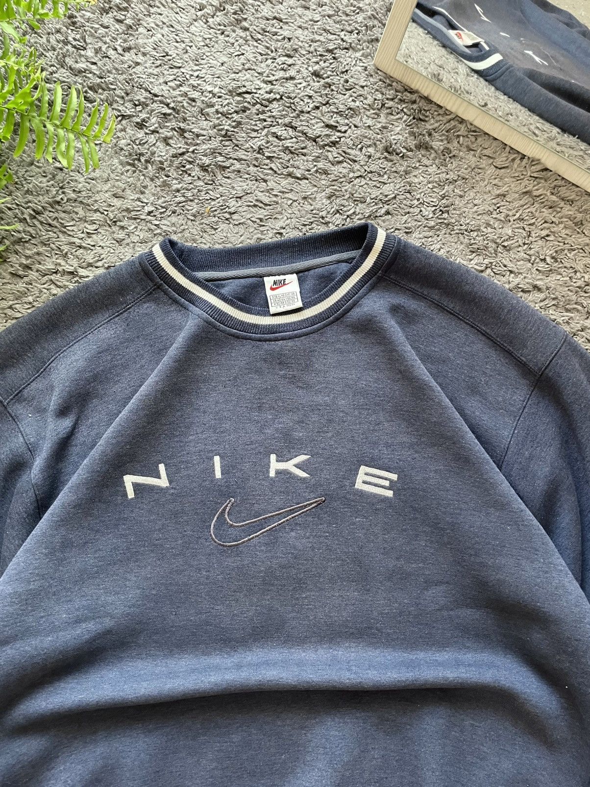 Nike × Vintage 90s Nike Vintage Sweatshirt Streetwear Center Logo Swoosh Size US XL / EU 56 / 4 - 7 Thumbnail