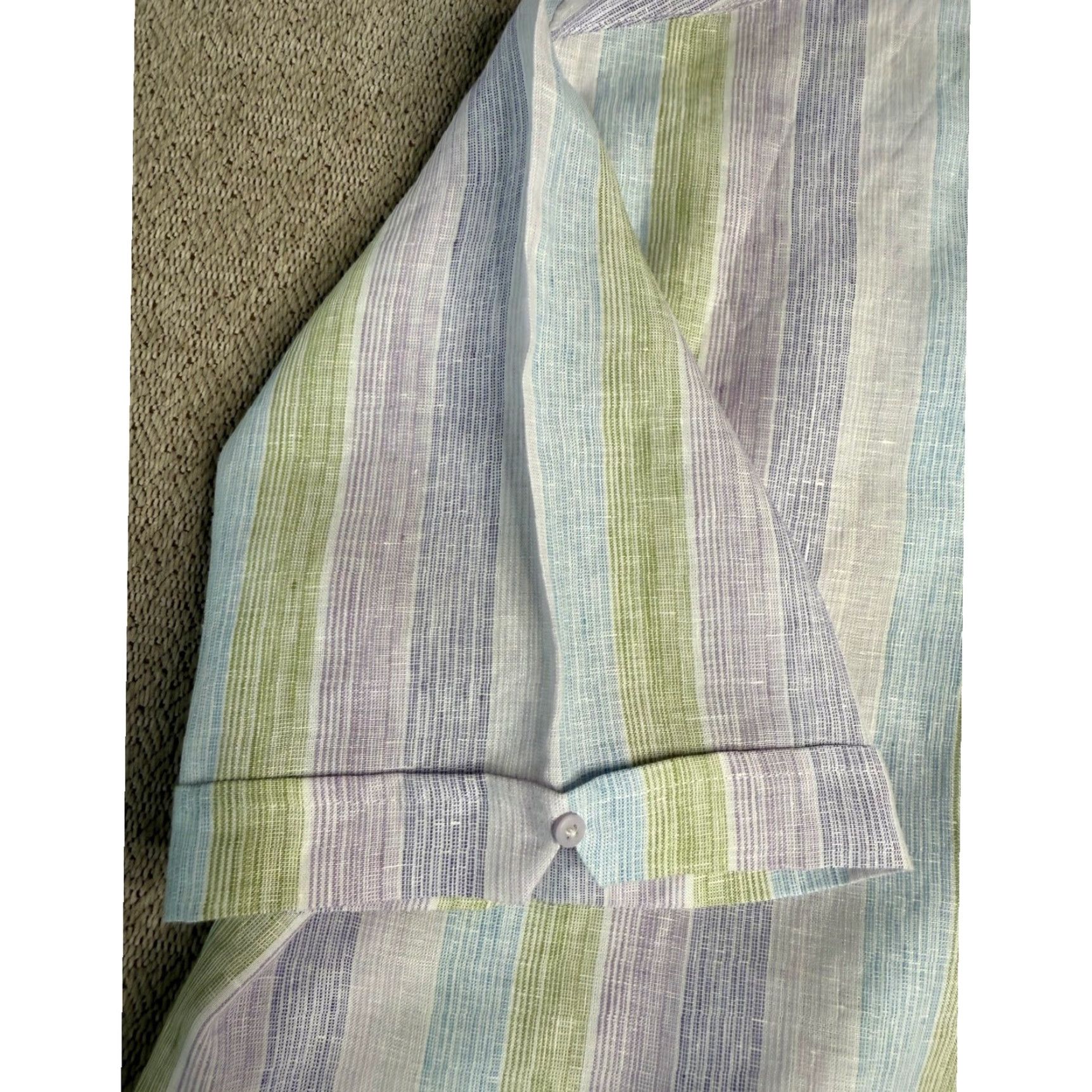 Cubavera VINTAGE Cubavera XXL Mens Linen Short Sleeve Button-Down Striped Casual Shirt Size US XXL / EU 58 / 5 - 5 Thumbnail
