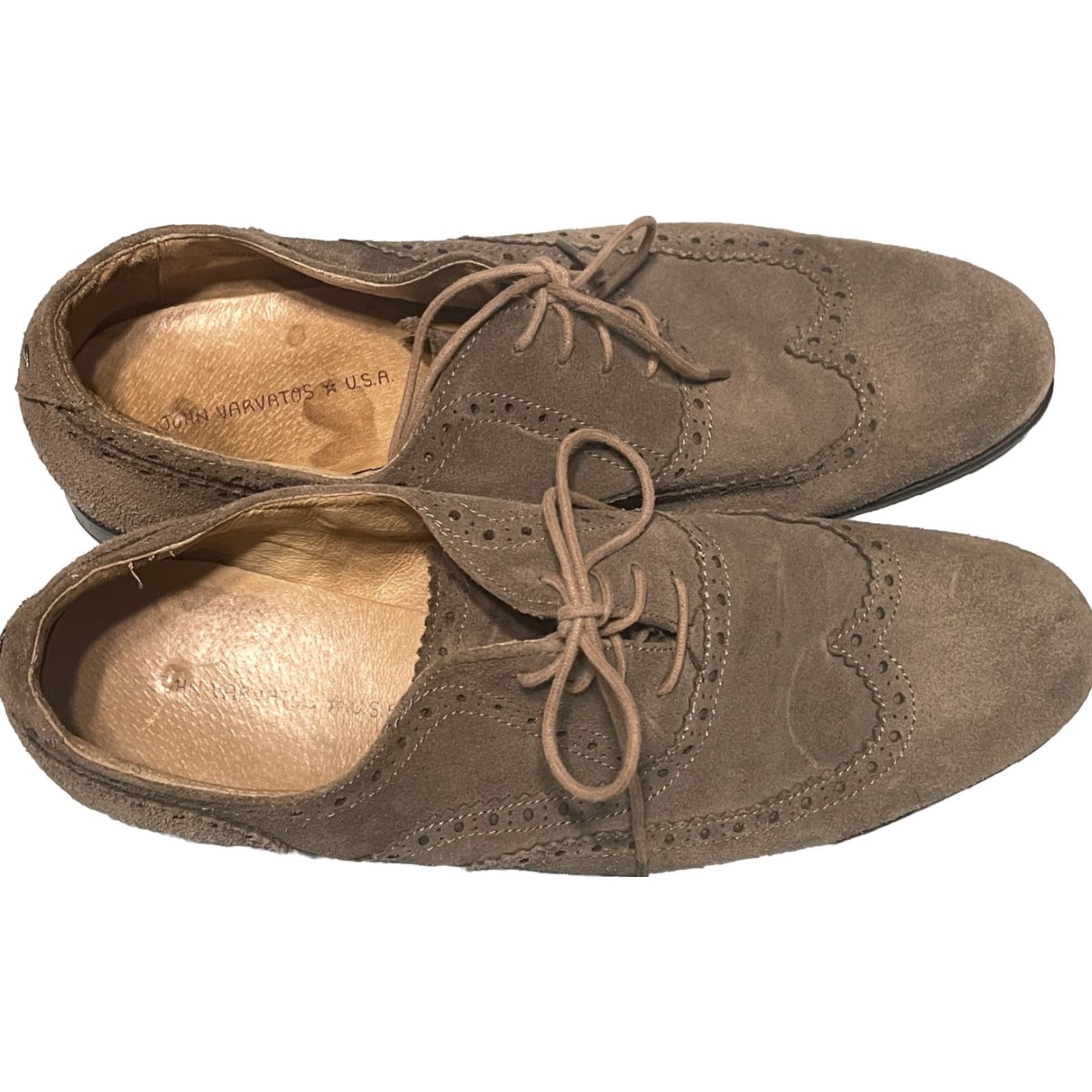 John Varvatos John Varvatos USA Gray Suede Casual Wingtip Derby Oxford Mens 11 M Size US 11 / EU 44 - 4 Thumbnail