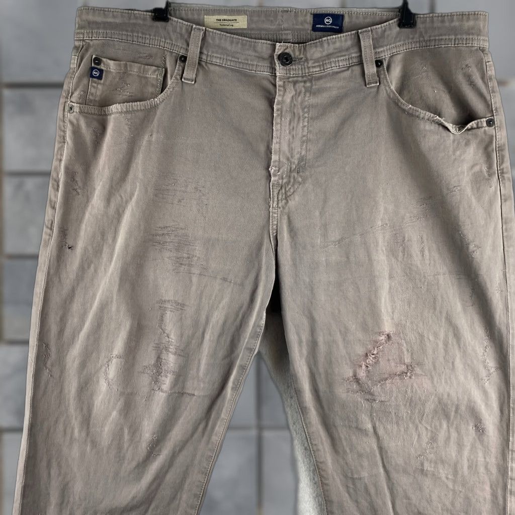 Vintage VINTAGE AG Adriano Goldschmied Jeans Mens 38 Gray The Graduate Tailored Leg Distressed Size US 38 / EU 54 - 1 Thumbnail