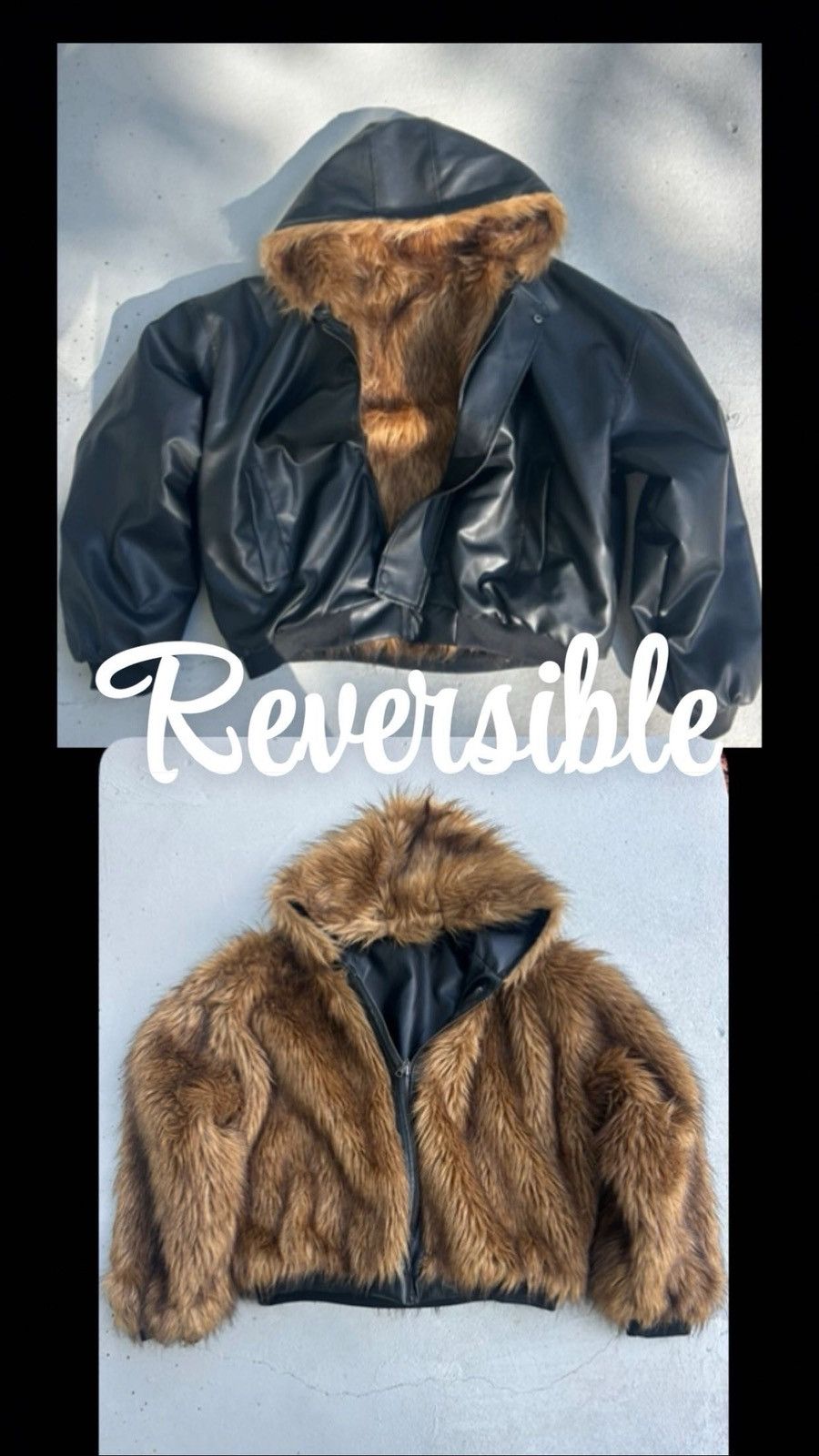 Other Reversible Faux Fur x Leather Jacket Size US L / EU 52-54 / 3 - 1 Thumbnail