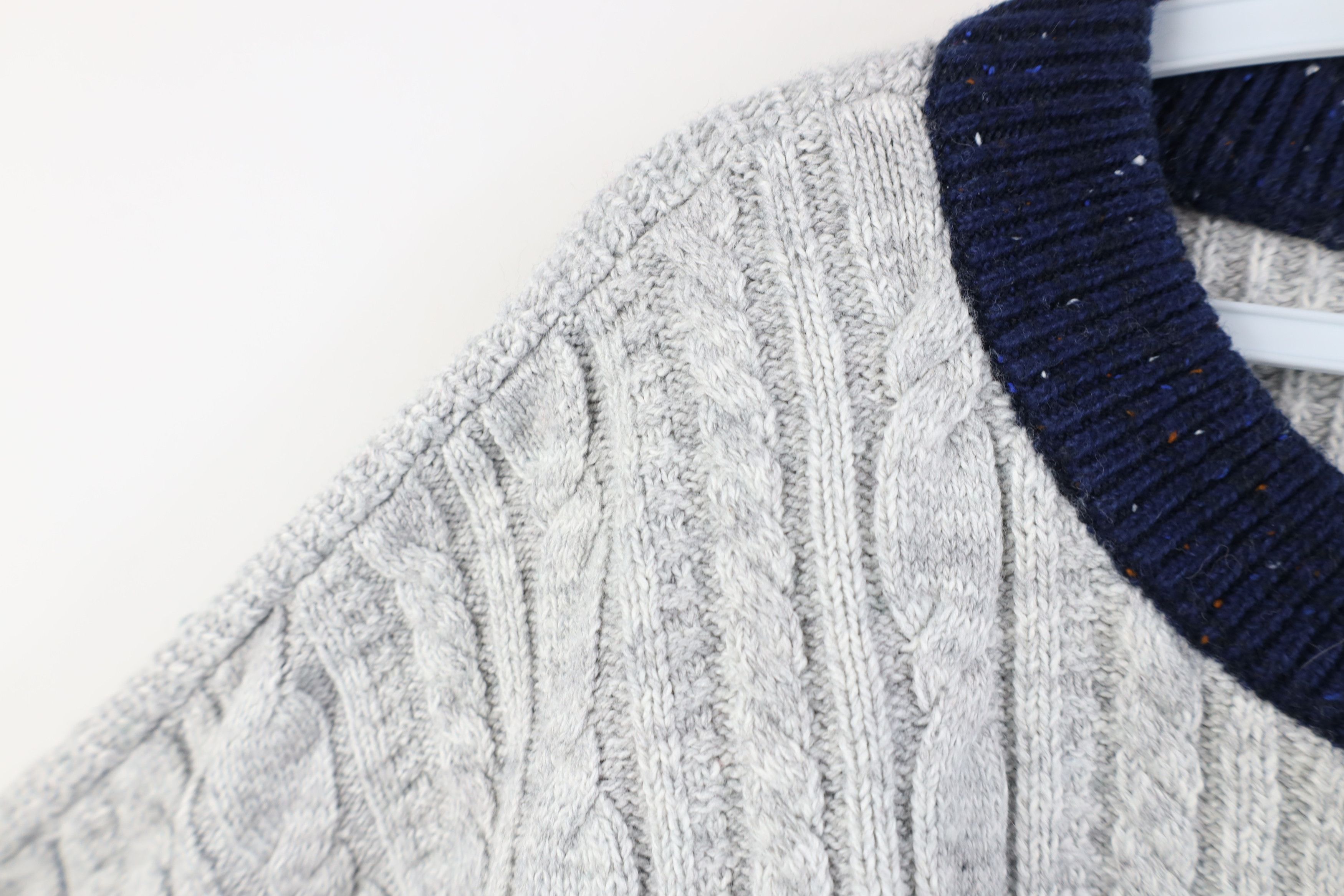 Lands' End Vintage Y2K Lands End Blend Fair Isle Cable Knit Sweater Size L / US 10 / IT 46 - 8 Thumbnail