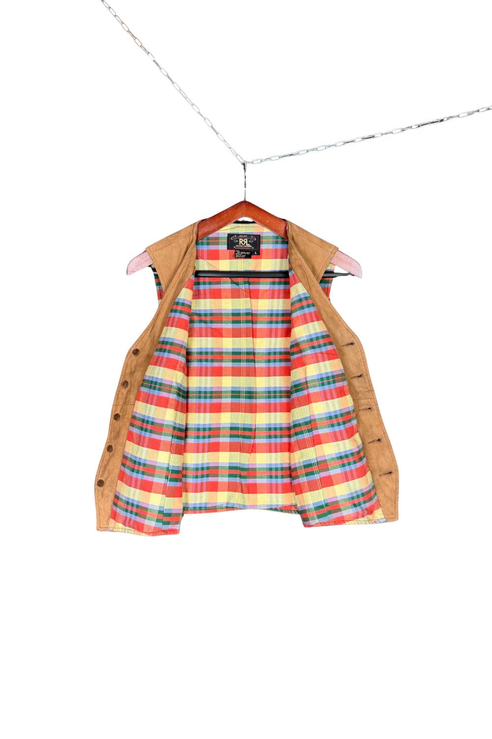 RRL Ralph Lauren Early Double RL Triple Star Madras Lined Western Waistcoat Size US L / EU 52-54 / 3 - 2 Thumbnail