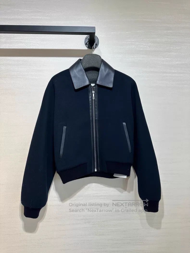 Hermes Hermes Navy Blue Cashmere and Leather Mixed Coat Size XS / US 0-2 / IT 36-38 - 1 Thumbnail