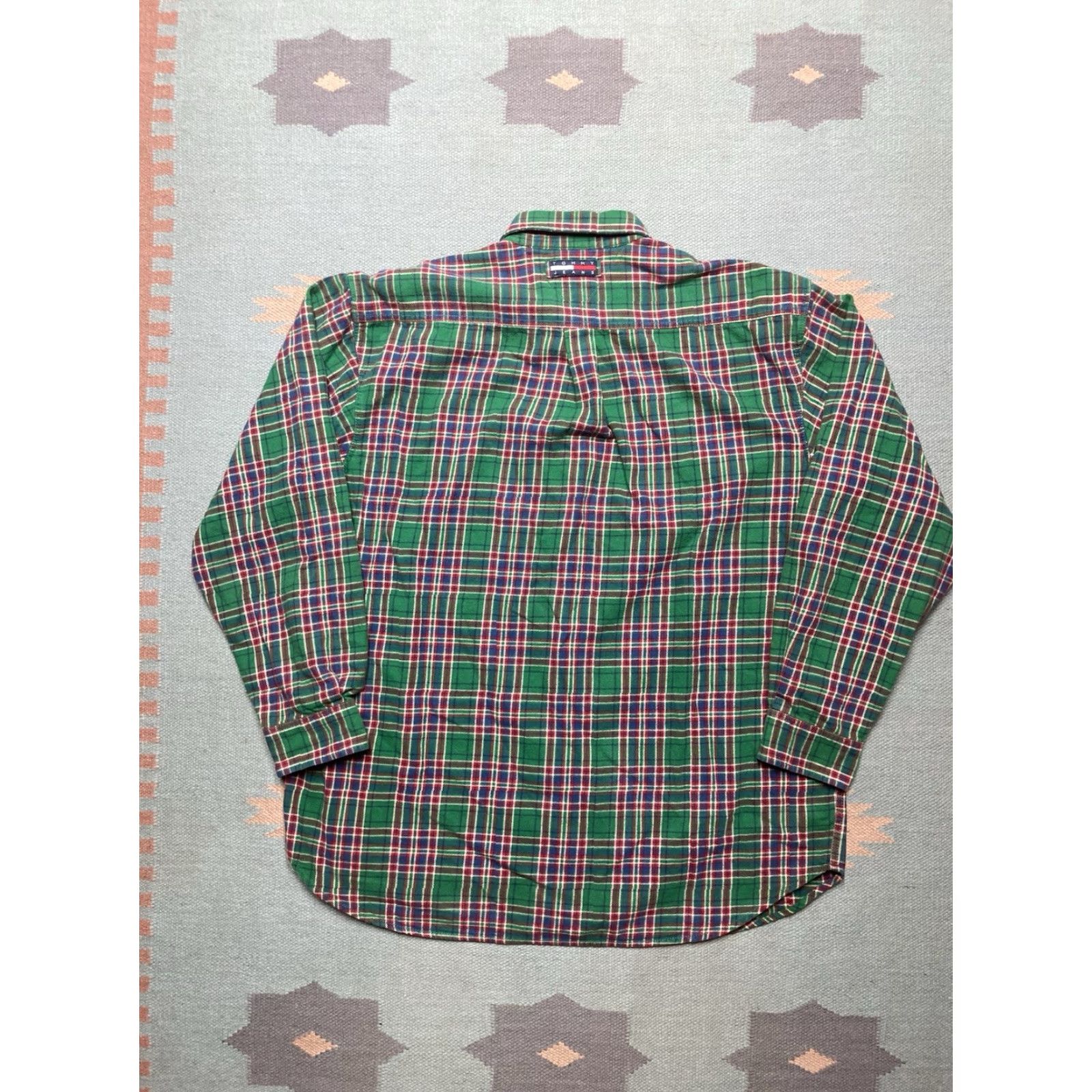 Tommy Hilfiger VINTAGE Tommy Hilfiger Flannel Shirt Cotton Heavyweight Plaid Men’s Large Size US L / EU 52-54 / 3 - 6 Thumbnail