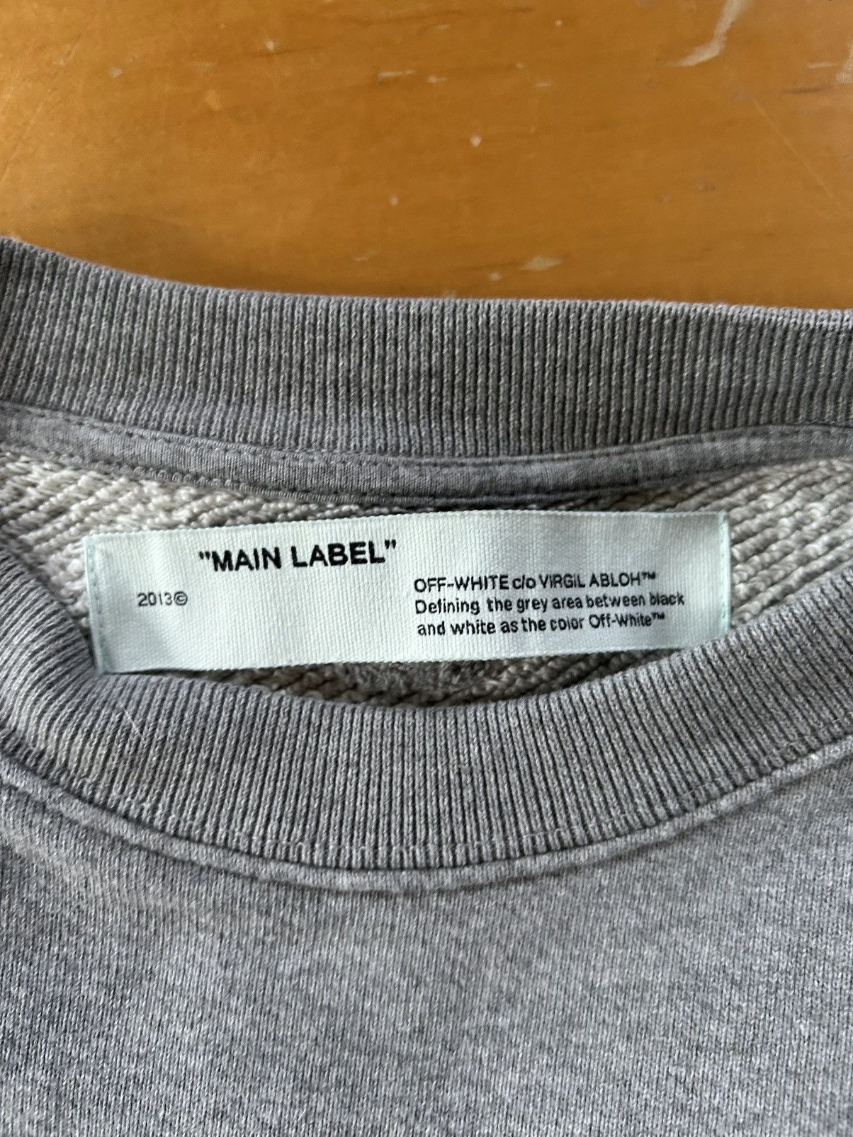 Off-White Rare Off White Main Label 2013 Grey Crewneck Sweatshirt Size US M / EU 48-50 / 2 - 3 Thumbnail