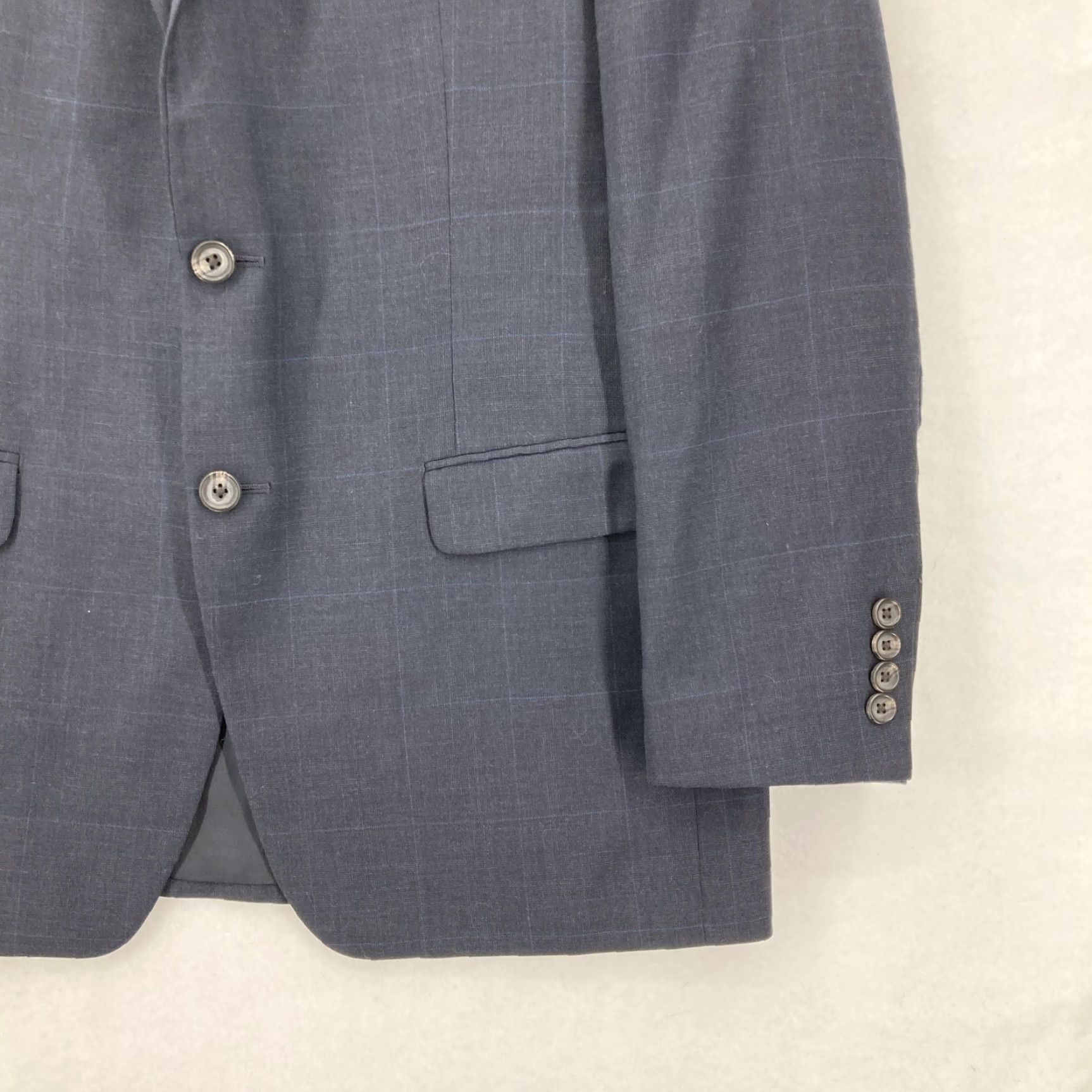 Ralph Lauren Lauren Ralph Lauren Blazer Mens 40R Gray Windowpane Wool Two Button Sport Coat Size 40R - 3 Thumbnail