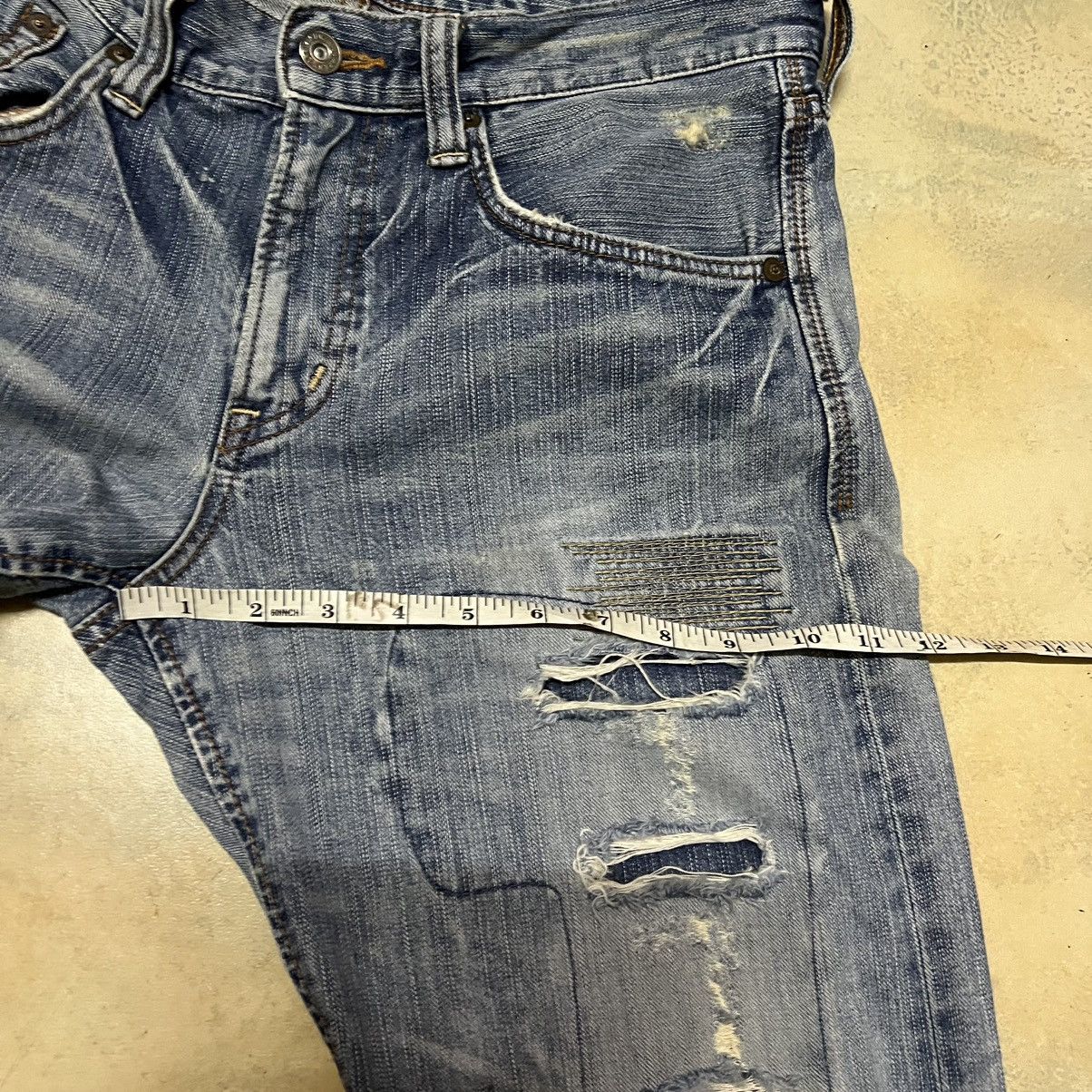 Edwin Edwin Exclusive Vintage Distressed Style Denim Jeans Size US 30 / EU 46 - 12 Thumbnail
