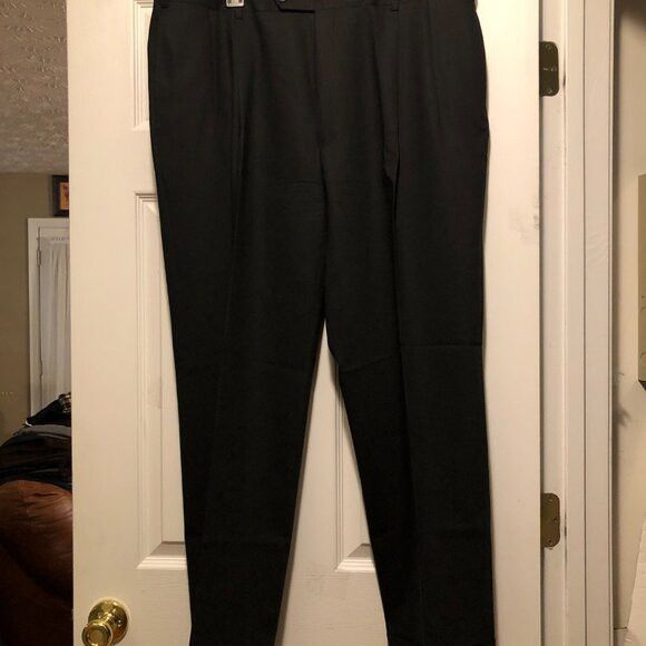 Jos. A. Bank JOS.A.BANK MEN'S BLACK 100%WOOL DRESS PANTS SIZE: 40/31 Size 40R - 4 Thumbnail
