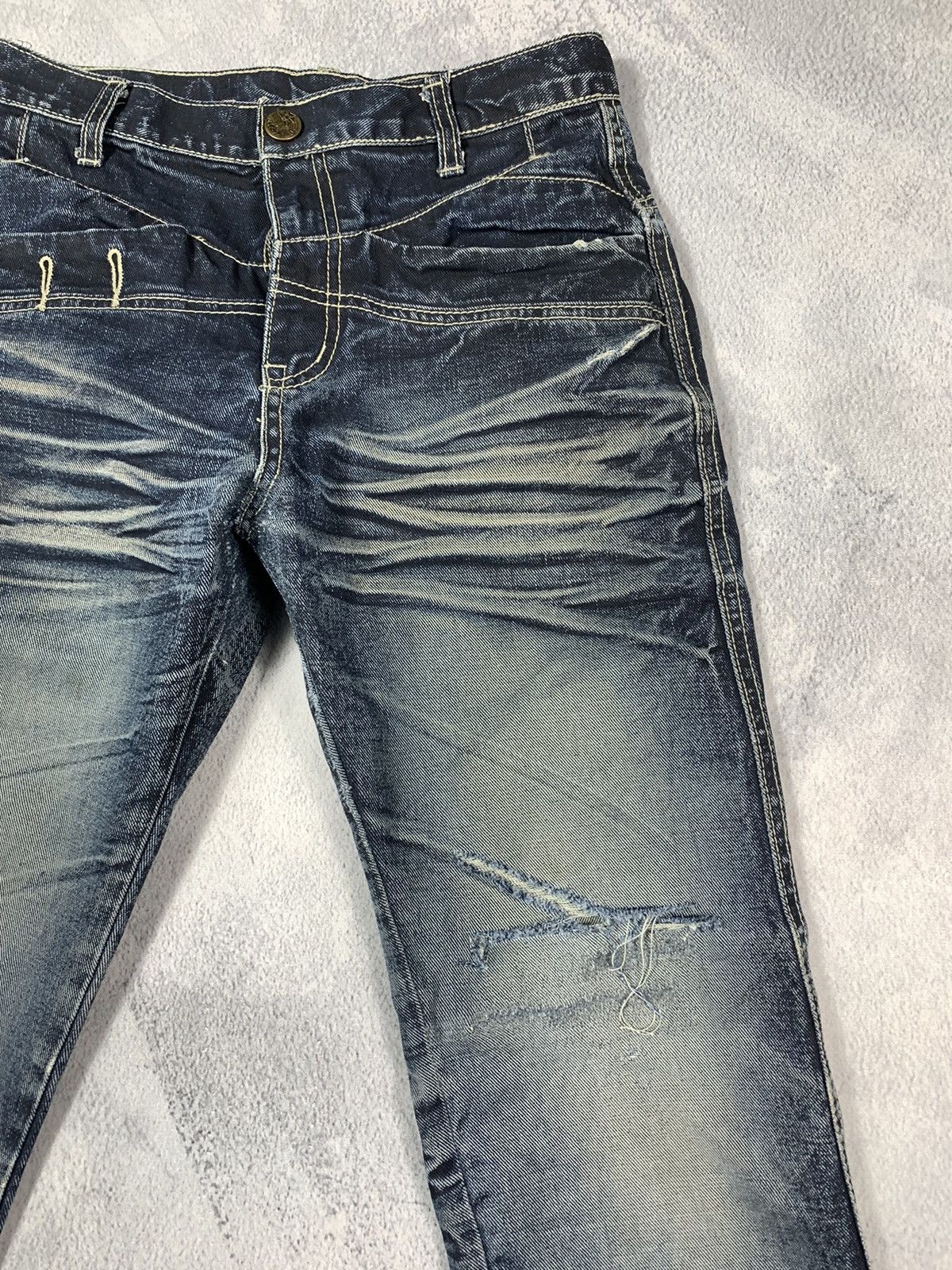 Vintage Vintage Y2K Japanese faded denim jeans streetwear style Size 29" - 5 Thumbnail