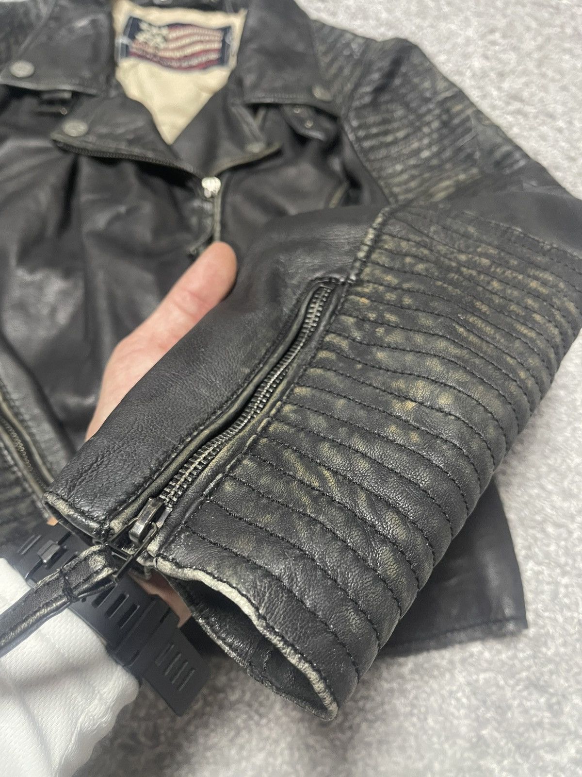 Vintage Stay True USA vintage Punk Rock Leather Faded Jacket size 44 Size S / US 4 / IT 40 - 11 Thumbnail