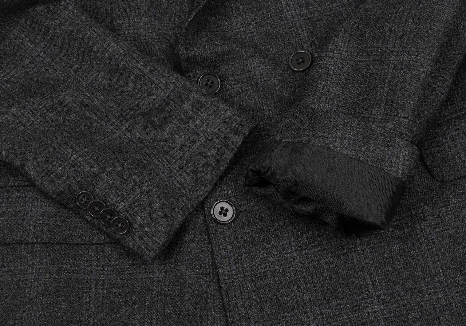 Armani Collezioni Wool Glen Check Suit Set in Charcoal Navy Size US XXS / EU 40 - 5 Thumbnail