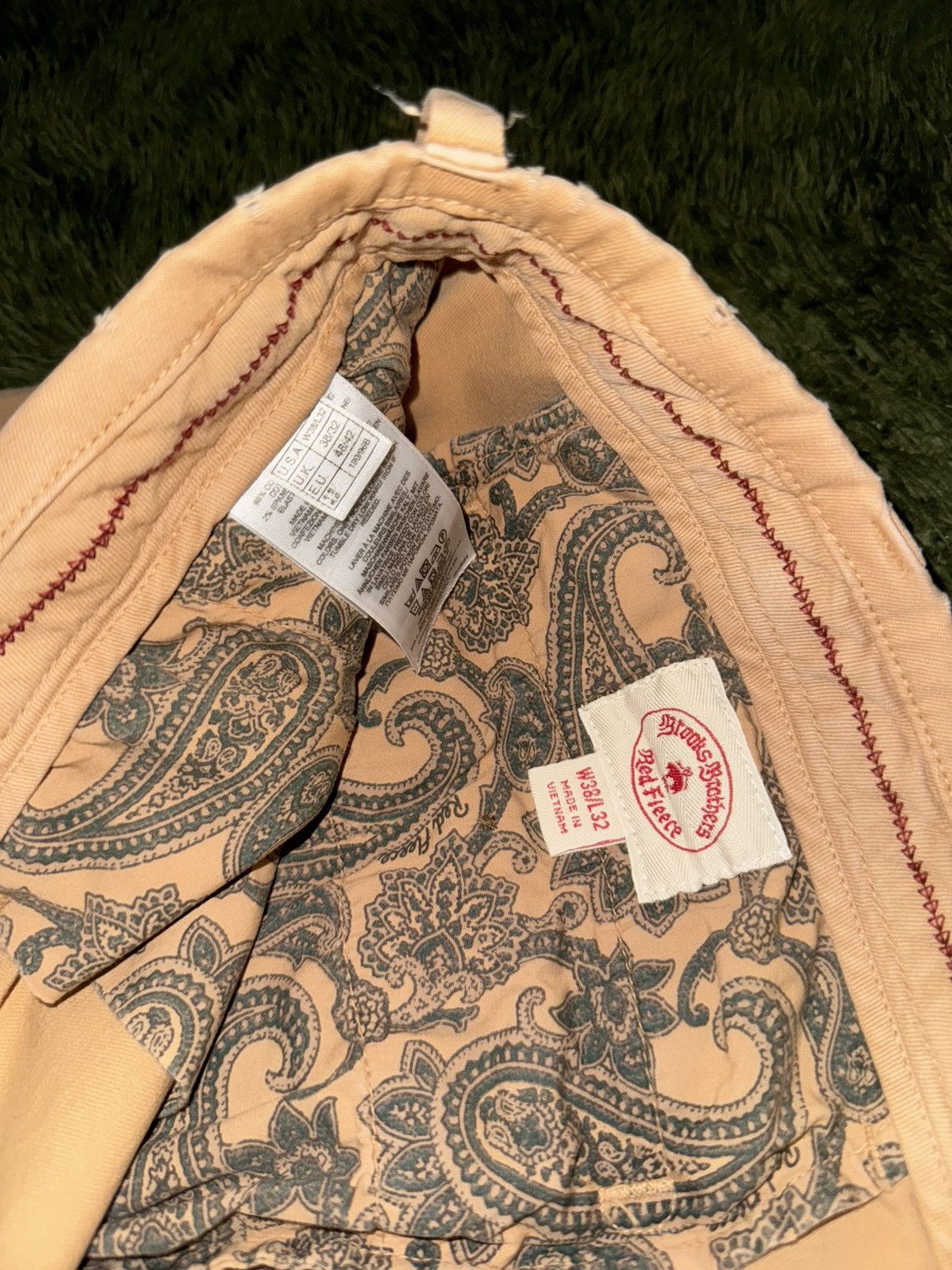 Brooks Brothers [38X32] Brooks Brothers Red Fleece Cotton Trousers Beige Size US 38 / EU 54 - 5 Thumbnail