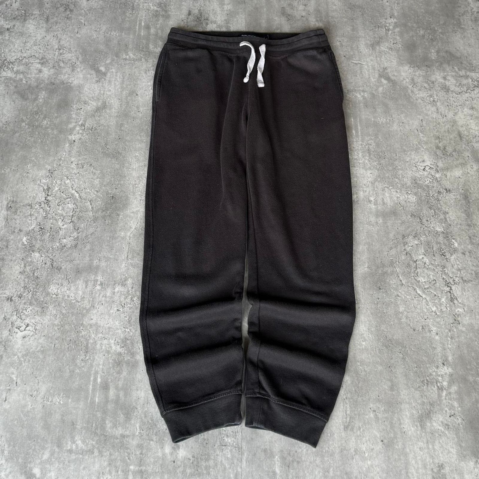 Japanese Brand × Nautica × Vintage Vintage Y2K Nautica Baggy Black Grunge Opium Sweatpants Size US 31 - 1 Thumbnail