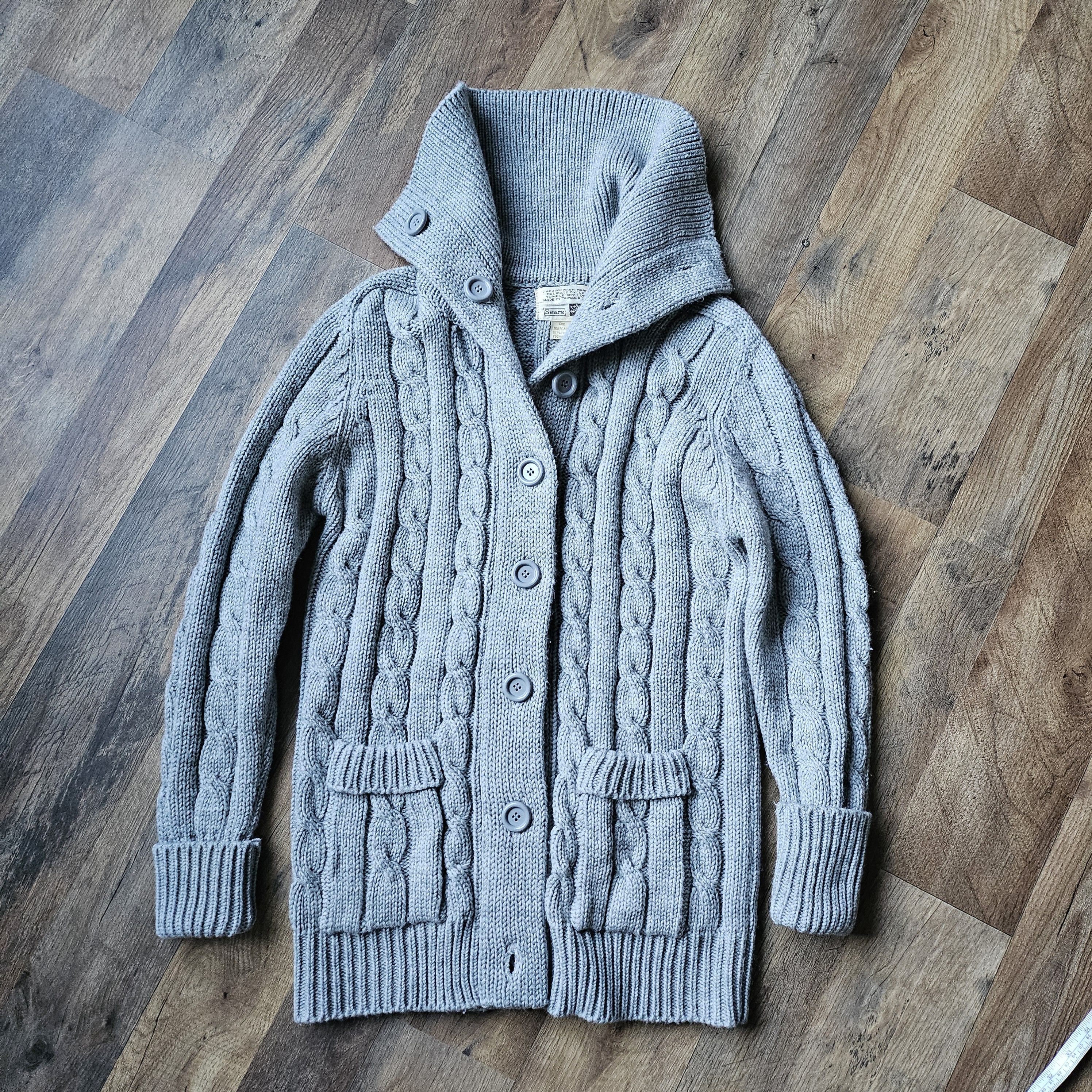 Sears × Vintage VTG 60s 70s Sears Cable Knit Cardigan Size S / US 4 / IT 40 - 1 Thumbnail
