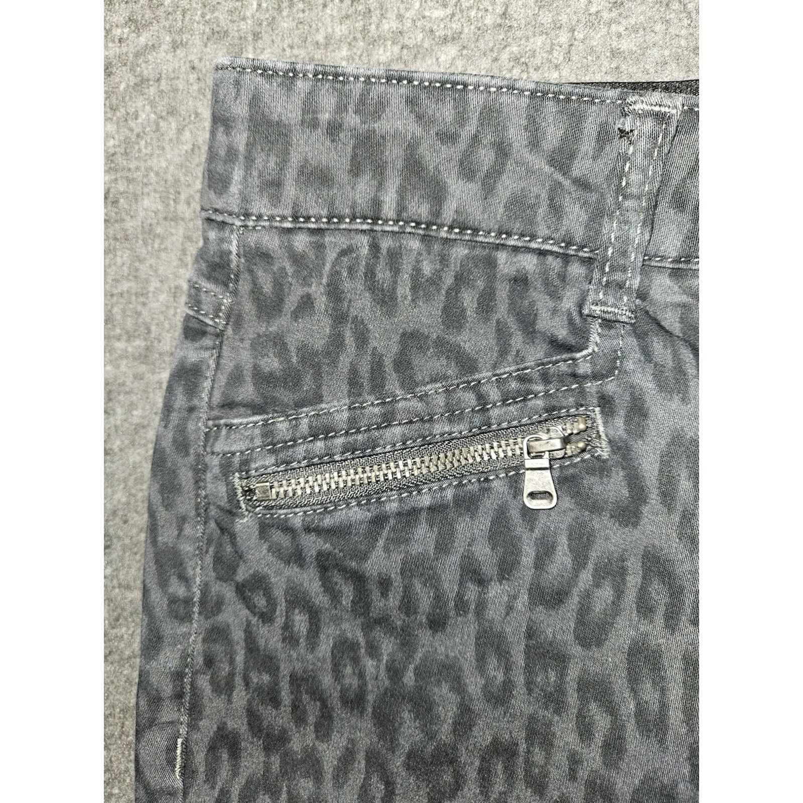 Vintage Democracy Skinny Jeans Womens 8 Gray Animal Print Stretch Zipper Size 30" / US 8 / IT 44 - 6 Thumbnail