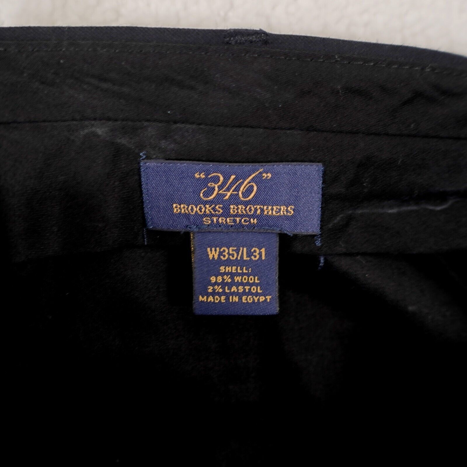 Brooks Brothers Brooks Brothers 346 Stretch Blue Wool Pleated Cuffed Mid Ris Size 34R - 5 Thumbnail