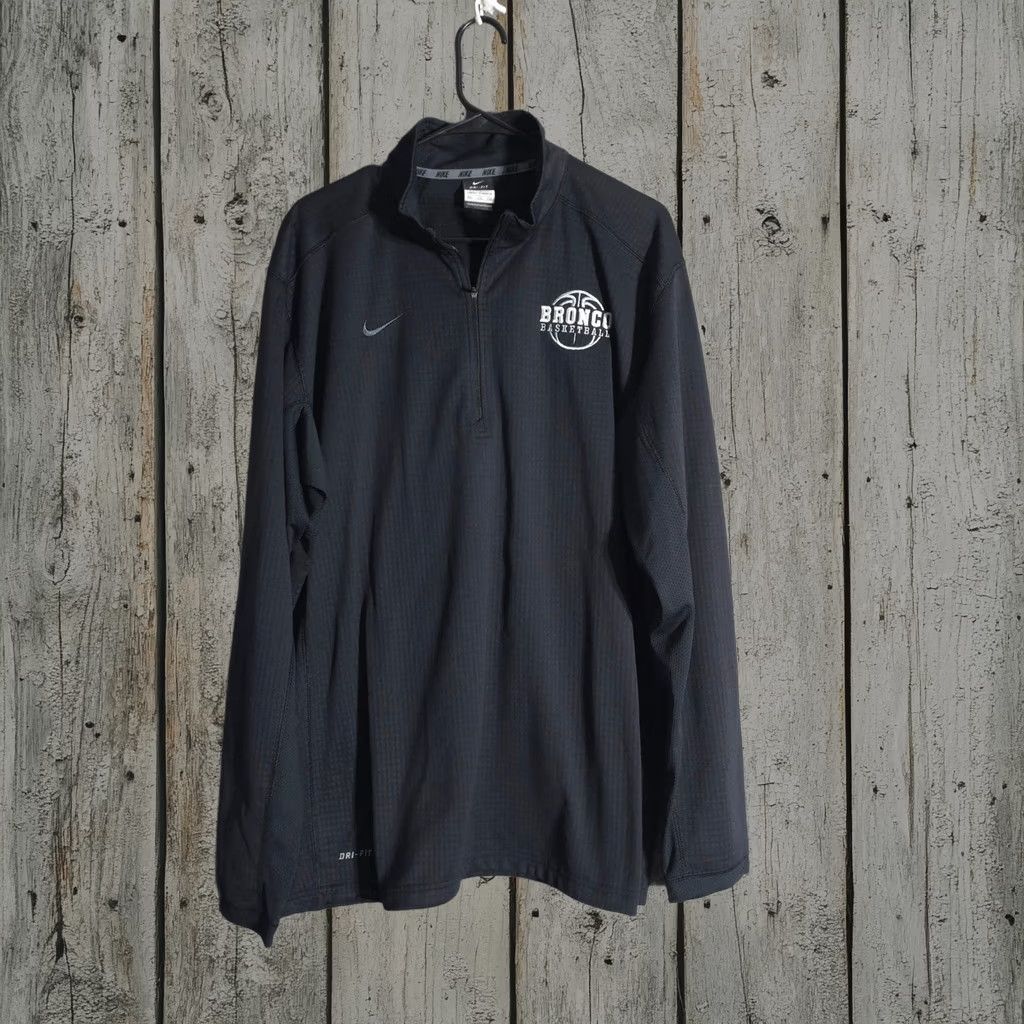 Nike Bronco Basketball Quarter Zip Pullover 2XL Black Polyester Dri-Fit Men's, Men's (Size Xxl)