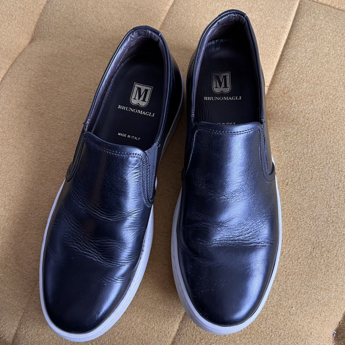 Bruno Magli Bruno Magli Wimpy Handmade Italian Leather Sneakers Black Size US 10.5 / EU 43-44 - 10 Thumbnail