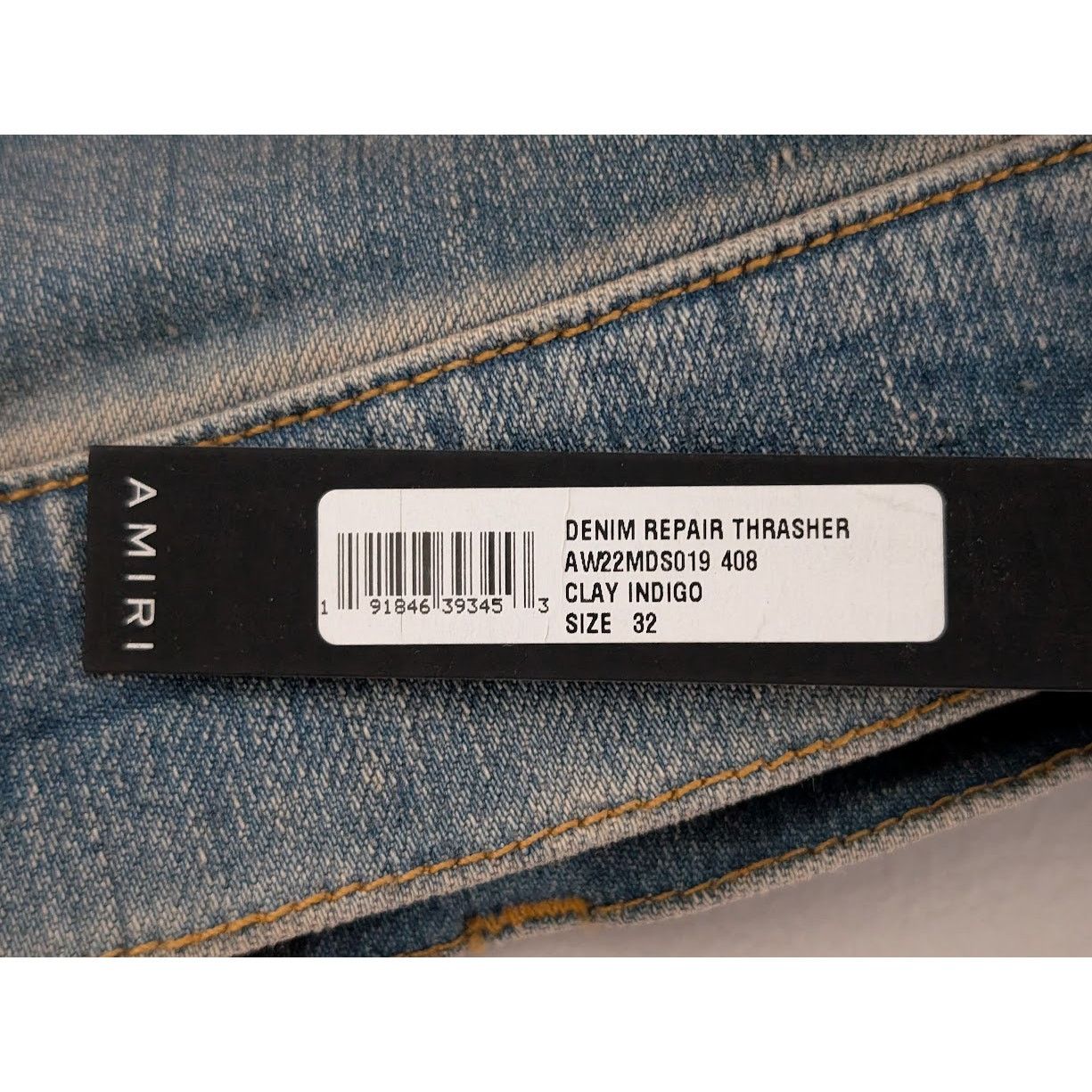Amiri o1rshd1 Q:2 / Denim Repair Thrasher Jeans in Clay Indigo Size US 32 / EU 48 - 22 Thumbnail