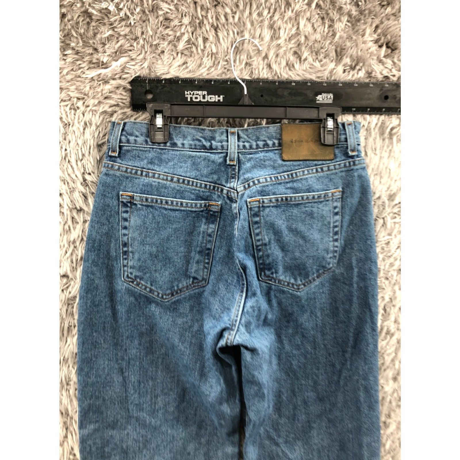 Calvin Klein Calvin Klein High Rise Mom Jeans Womens Blue Stone Wash Size 12 Easy Fit Size 34" / US 12 / IT 48 - 7 Thumbnail