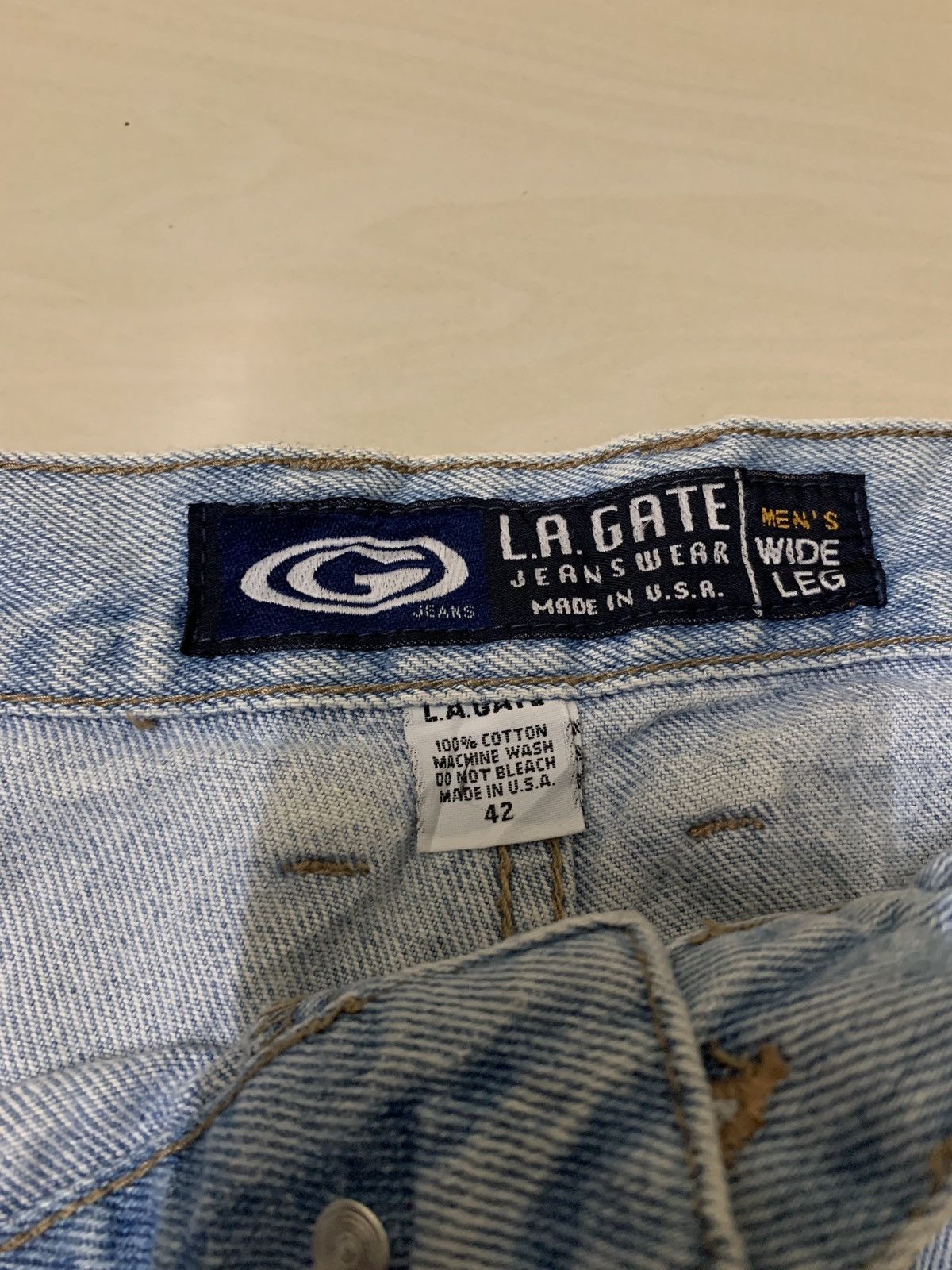 Vintage VINTAGE 90s L.A GATE BAGGY DENIM PANTS Size US 42 / EU 58 - 3 Thumbnail