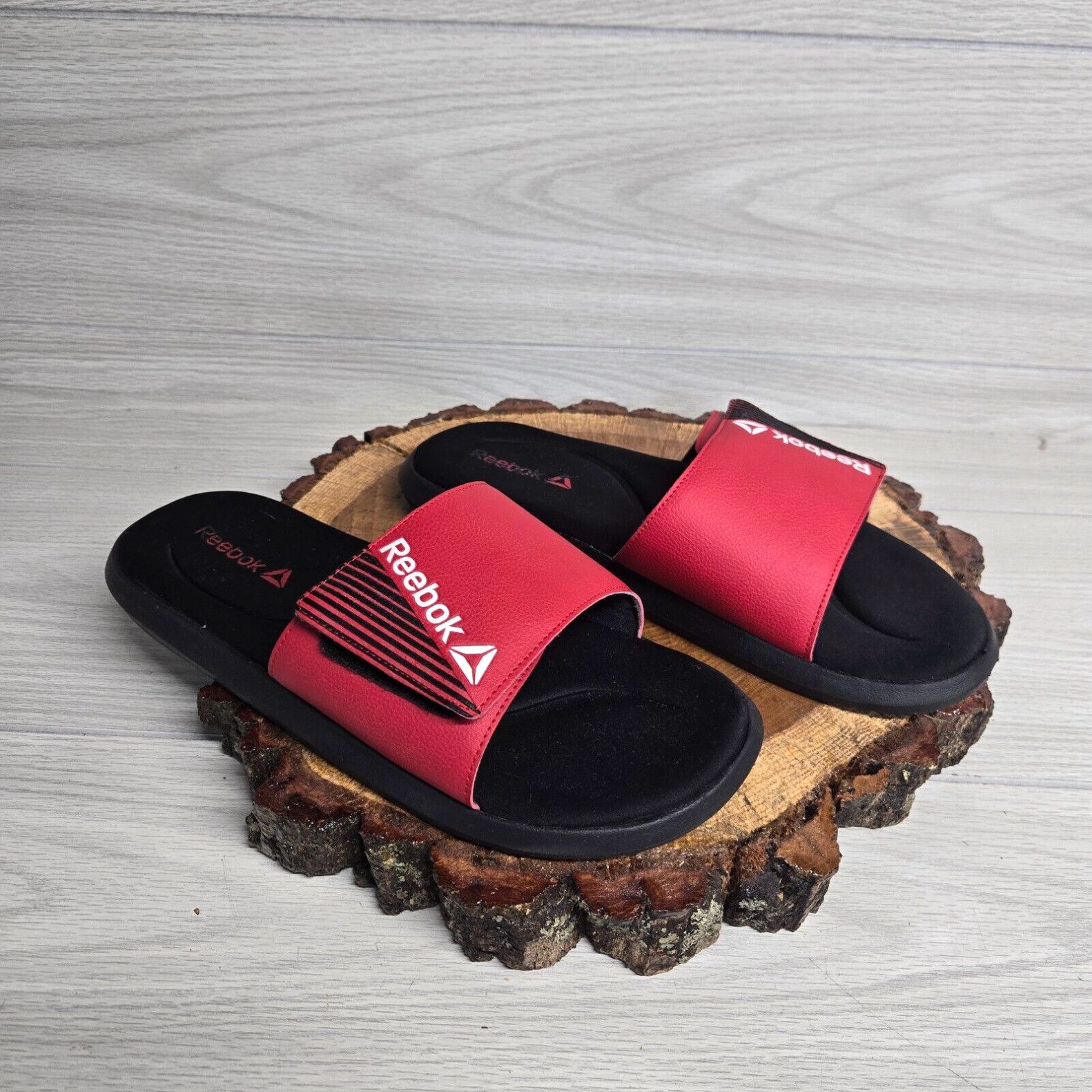 Reebok Reebok Black Red Memory Foam Comfort Slides Flip Flops Adult Men s Size 13 Grailed
