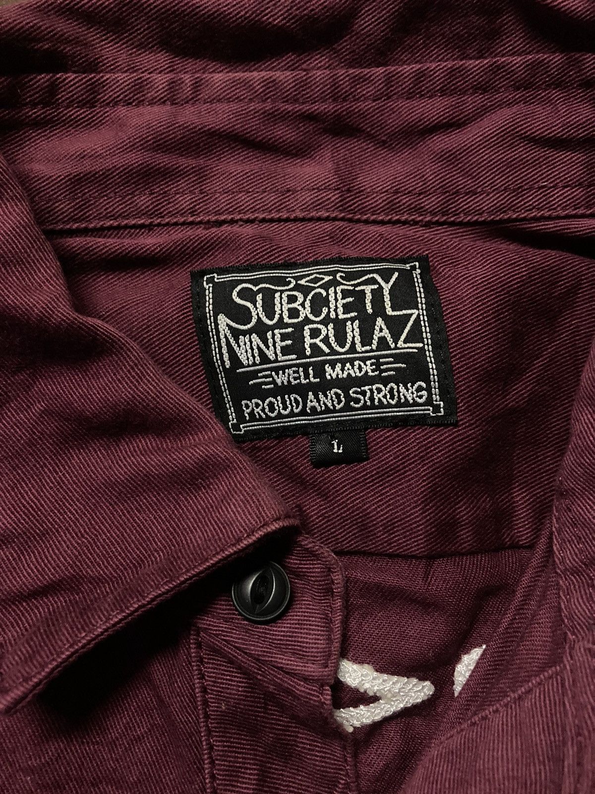 Japanese Brand Subciety x Nine Rulaz Line Embroidered Shirts Size US L / EU 52-54 / 3 - 5 Thumbnail