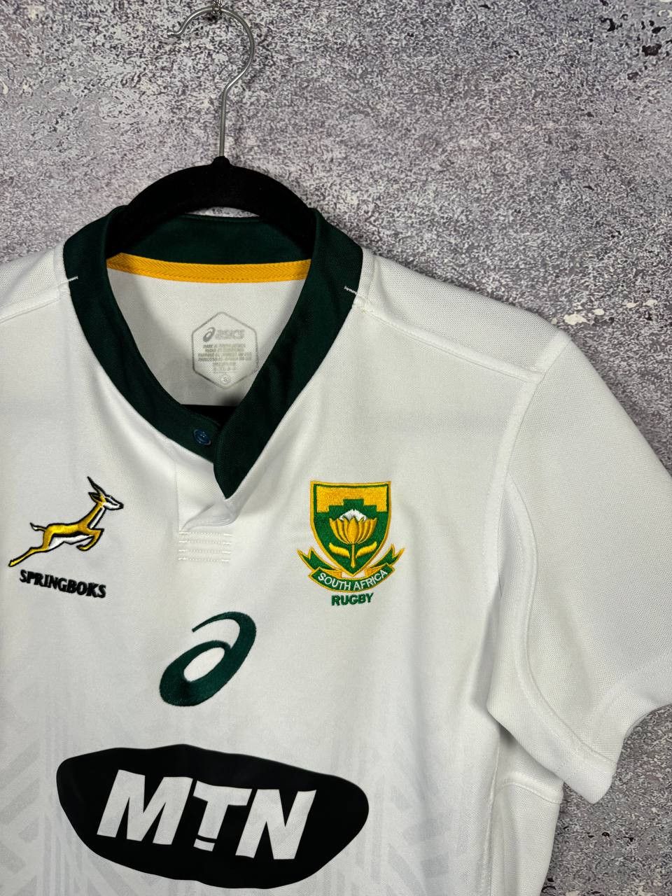 Asics 2018 South African Springboks Rugby Union Away Jersey Size US S / EU 44-46 / 1 - 2 Thumbnail