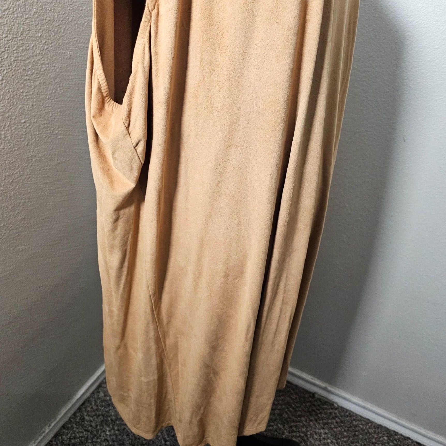 Camel VINTAGE Tiana B Women's Plus Size 3X A-Line Faux Suede Dress Sleeveless Fall Casual Size XXL / US 16-18 / IT 52-54 - 5 Thumbnail