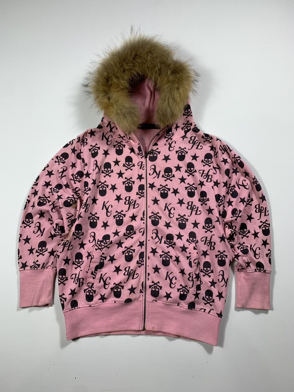 Hysteric Glamour Faux Fur Zip Hoodie Full Print Skull Lgb Style Size US M / EU 48-50 / 2 - 1 Thumbnail