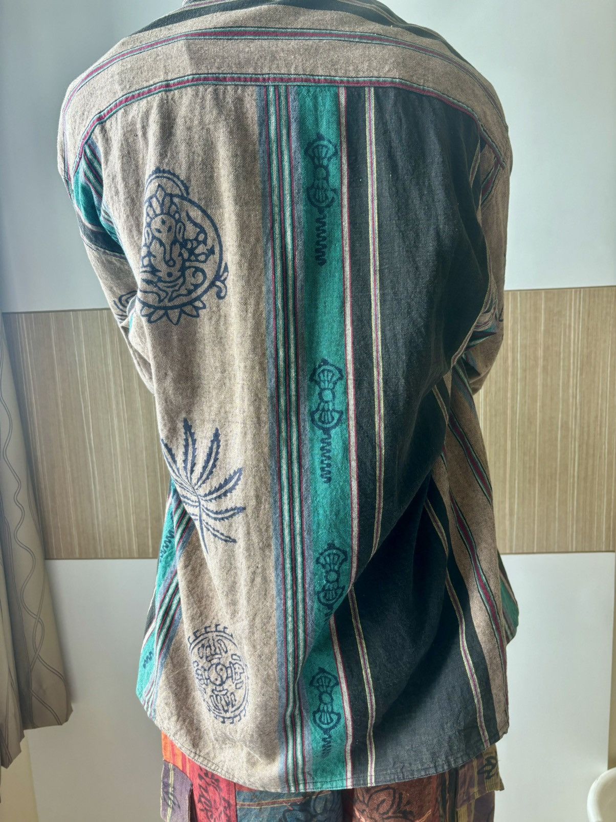 Handmade × Vintage Nepalese Button-up Shirt with Hand Blockprinted design Size US M / EU 48-50 / 2 - 9 Thumbnail