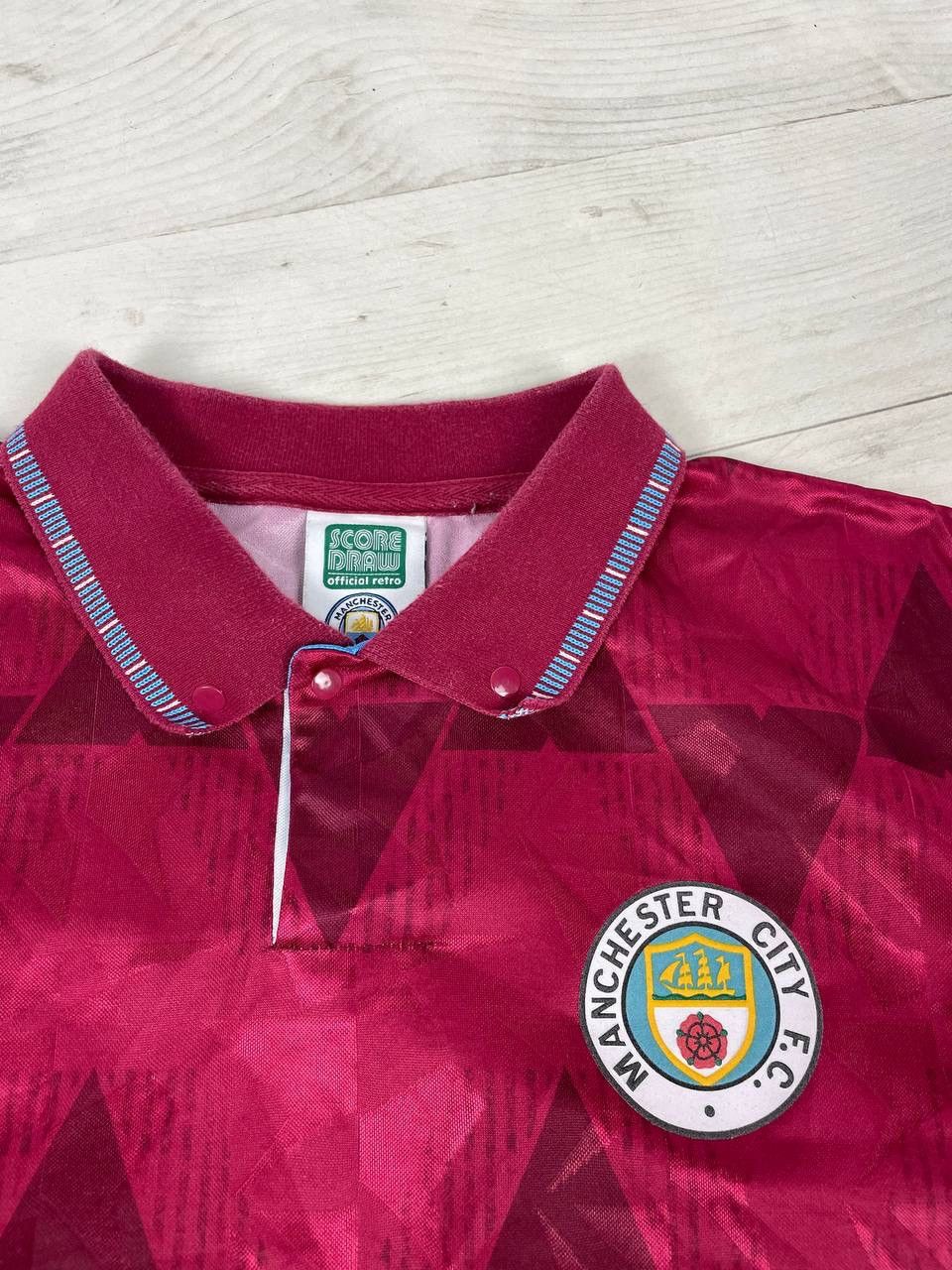 Vintage Vintage Score Draw Manchester City 1990 1992 Away Jersey Size US L / EU 52-54 / 3 - 9 Thumbnail