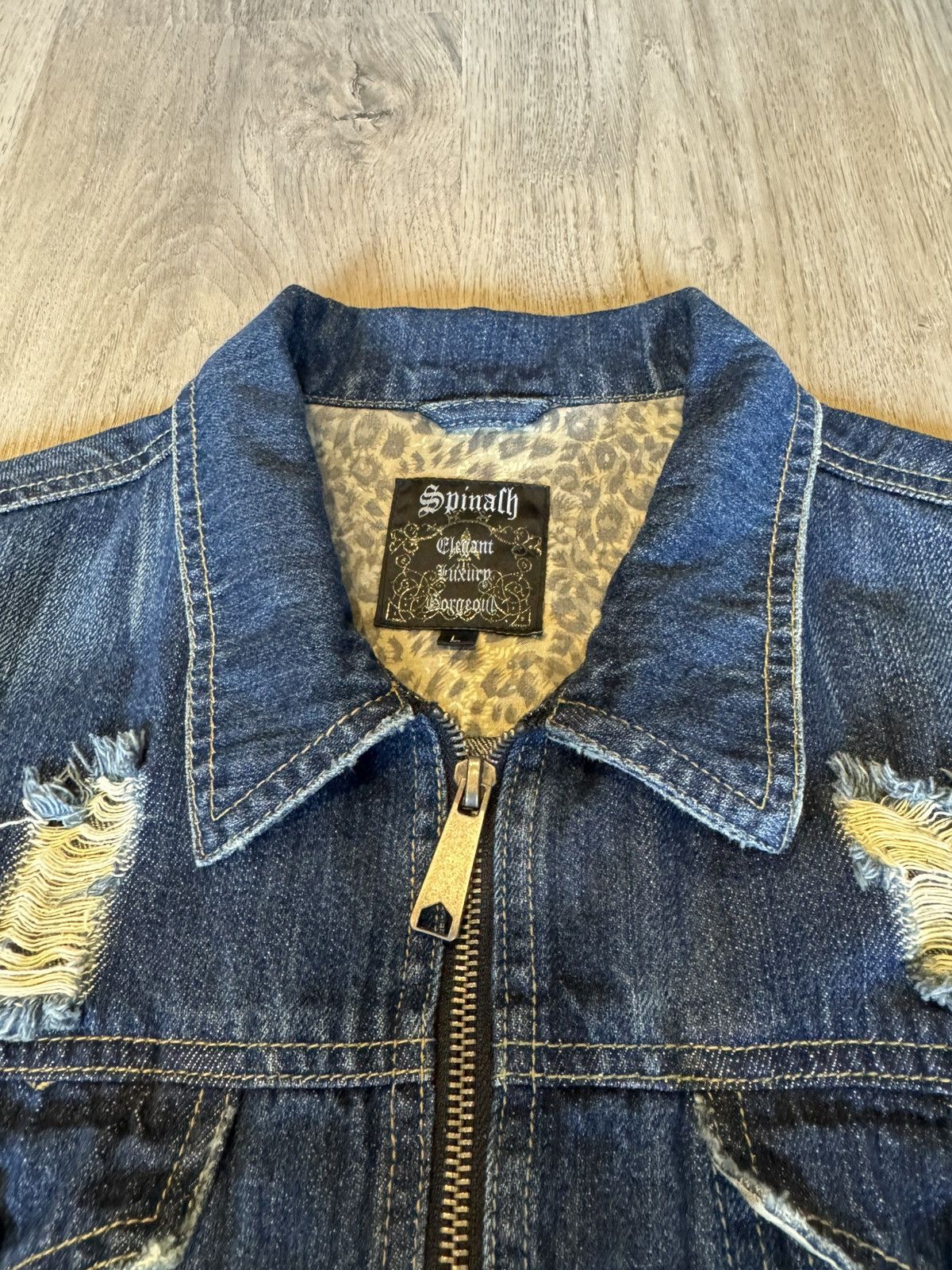 Japanese Brand DISTRESSED DENIM JACKET BY SPINALH LIKE LGB STYLE Size US L / EU 52-54 / 3 - 3 Thumbnail